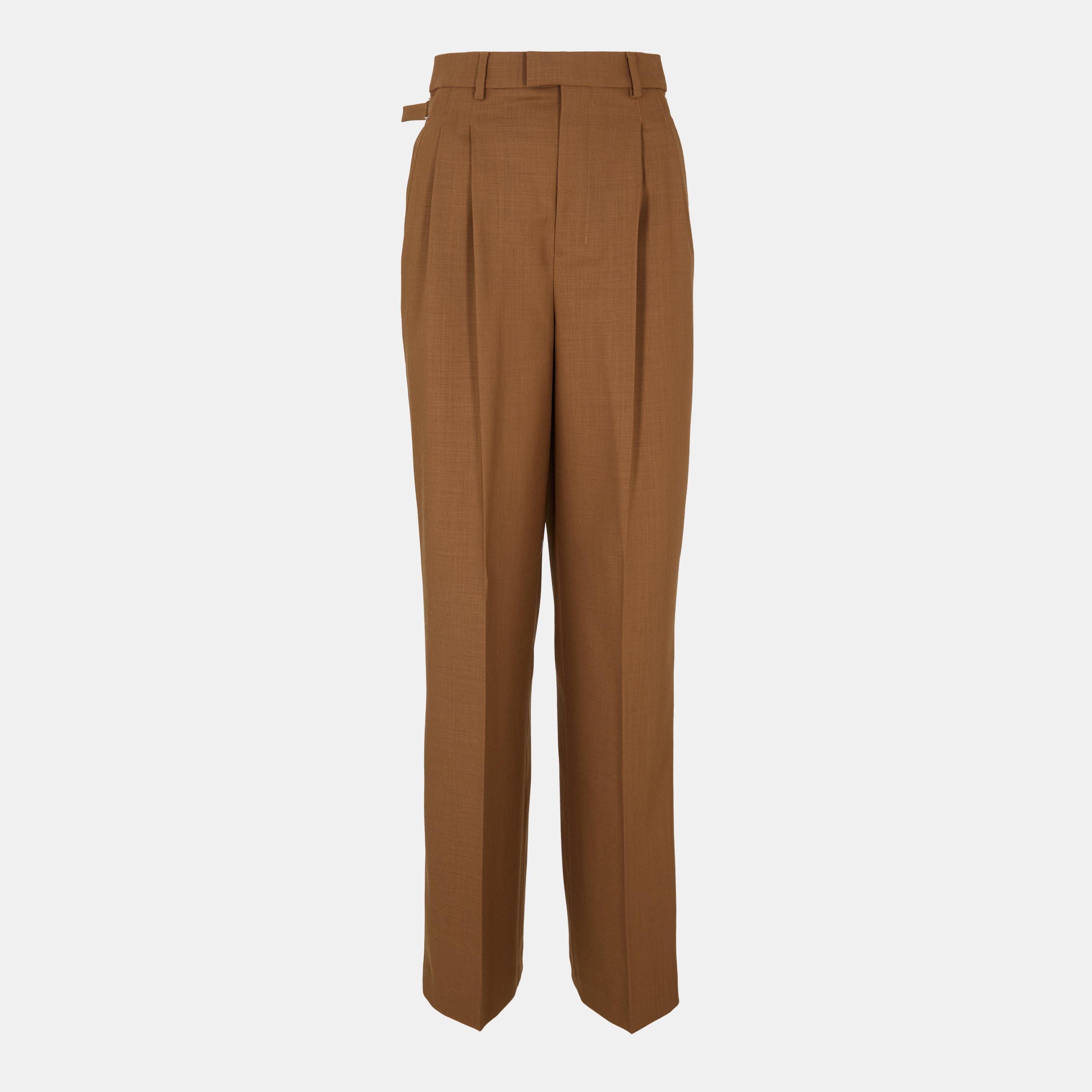 Noisette - Ami Paris - Women's High Waisted Wide Leg Trousers - 1