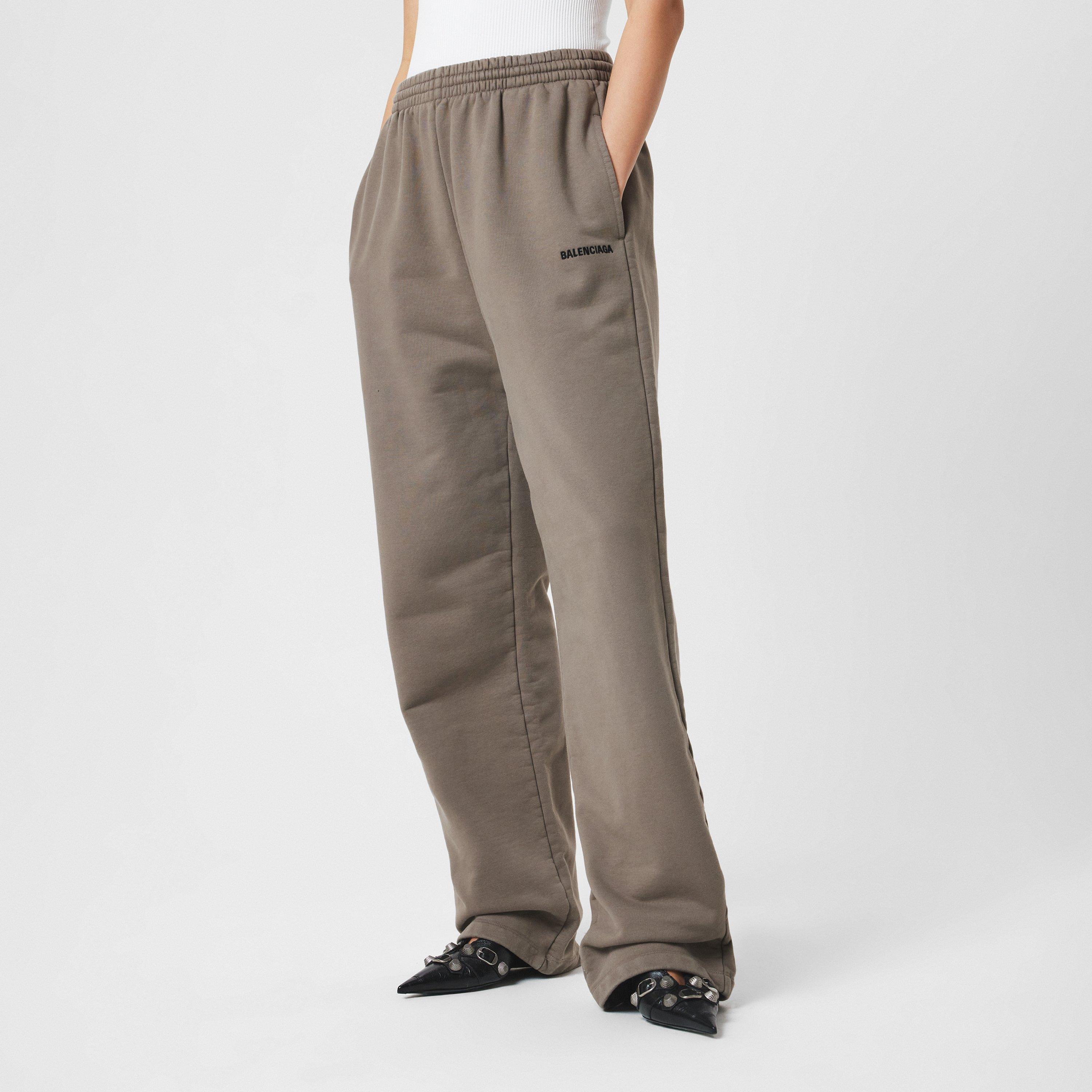 Taupe/Black - Balenciaga - Women's Open Hem Woven Tracksuit Bottoms - 3