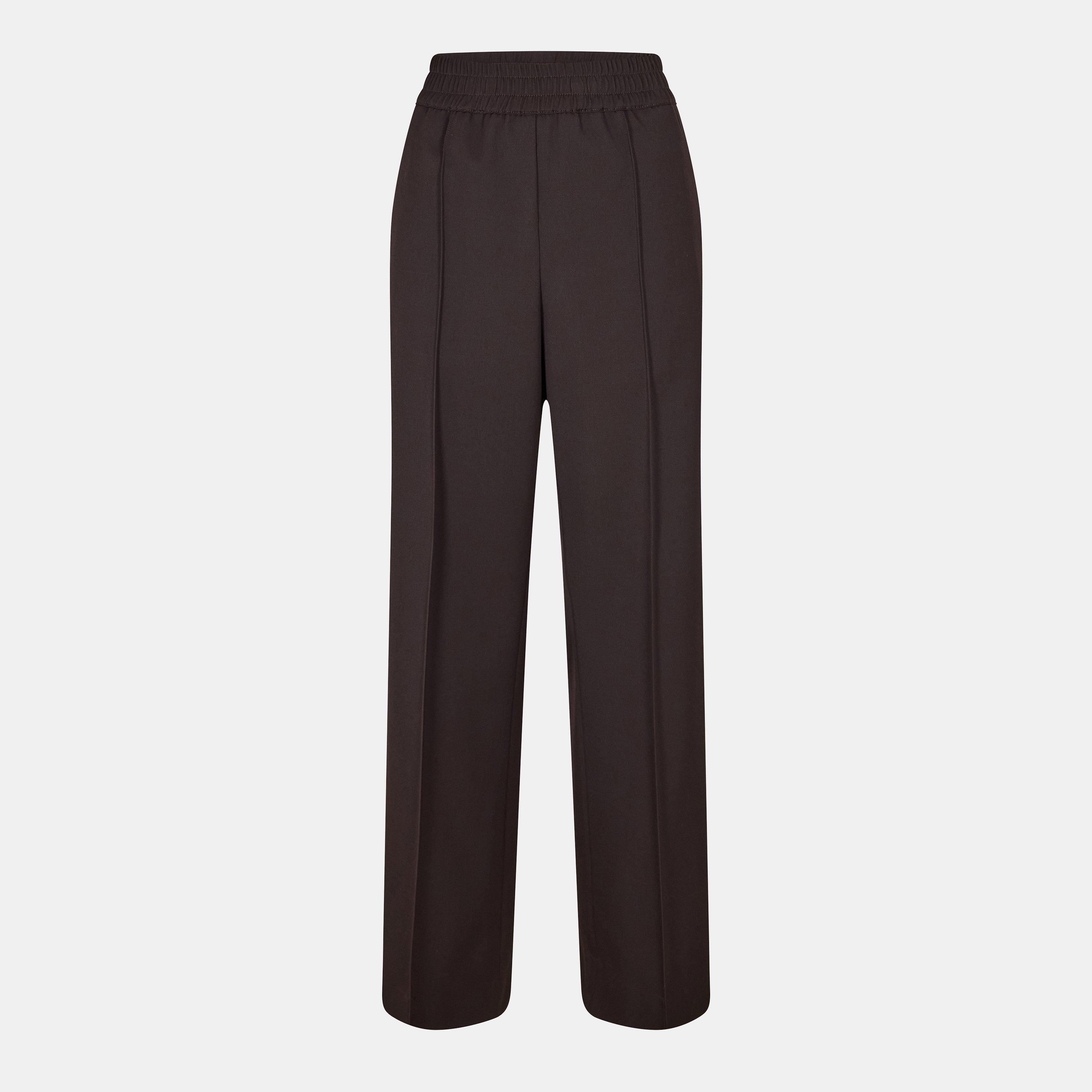 Dolce and Gabbana Women's High Waisted Wide Leg Trousers - Ebano - Size 42 (UK 10)