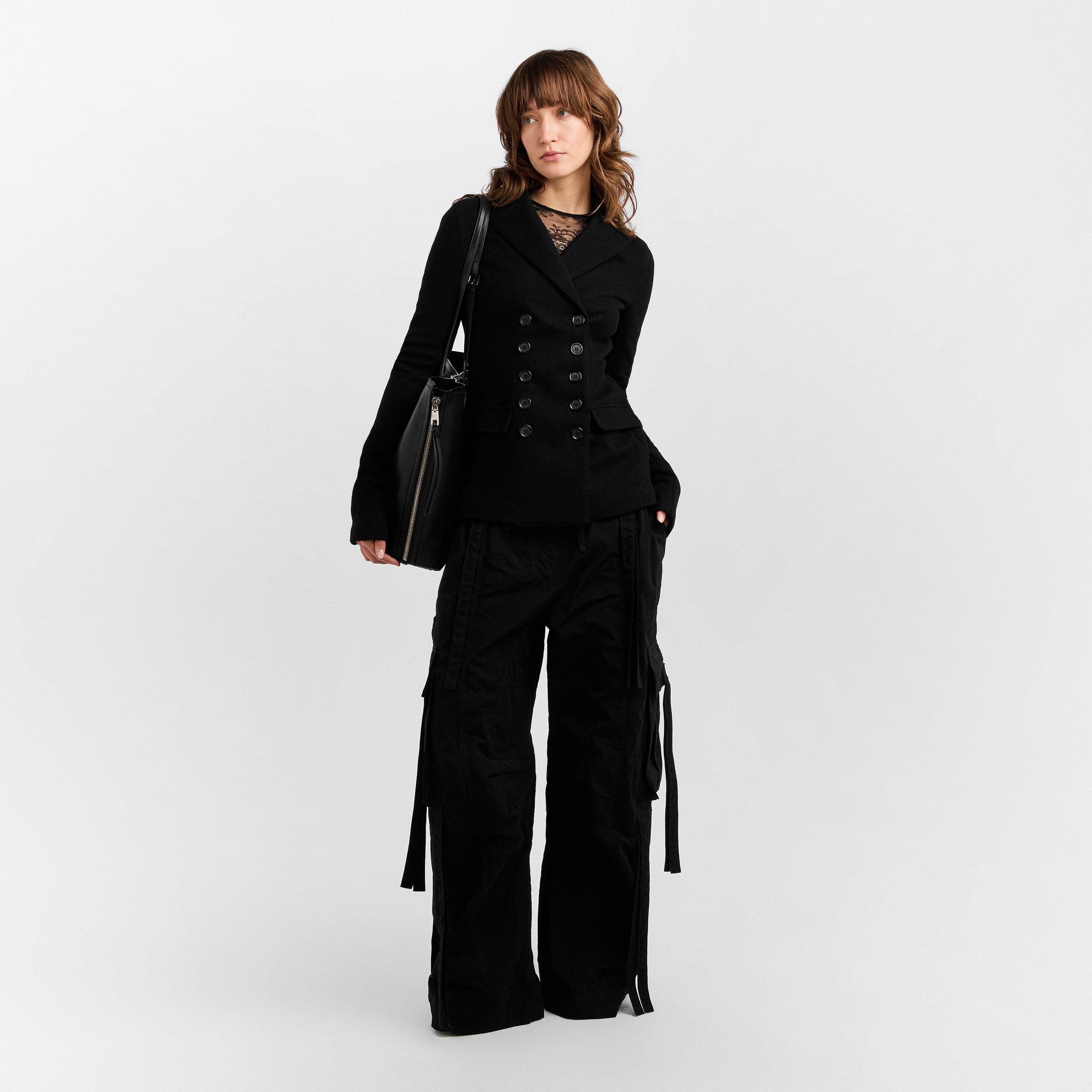 Nero - Dolce and Gabbana - Women's High Rise Wide Leg Trousers - 6