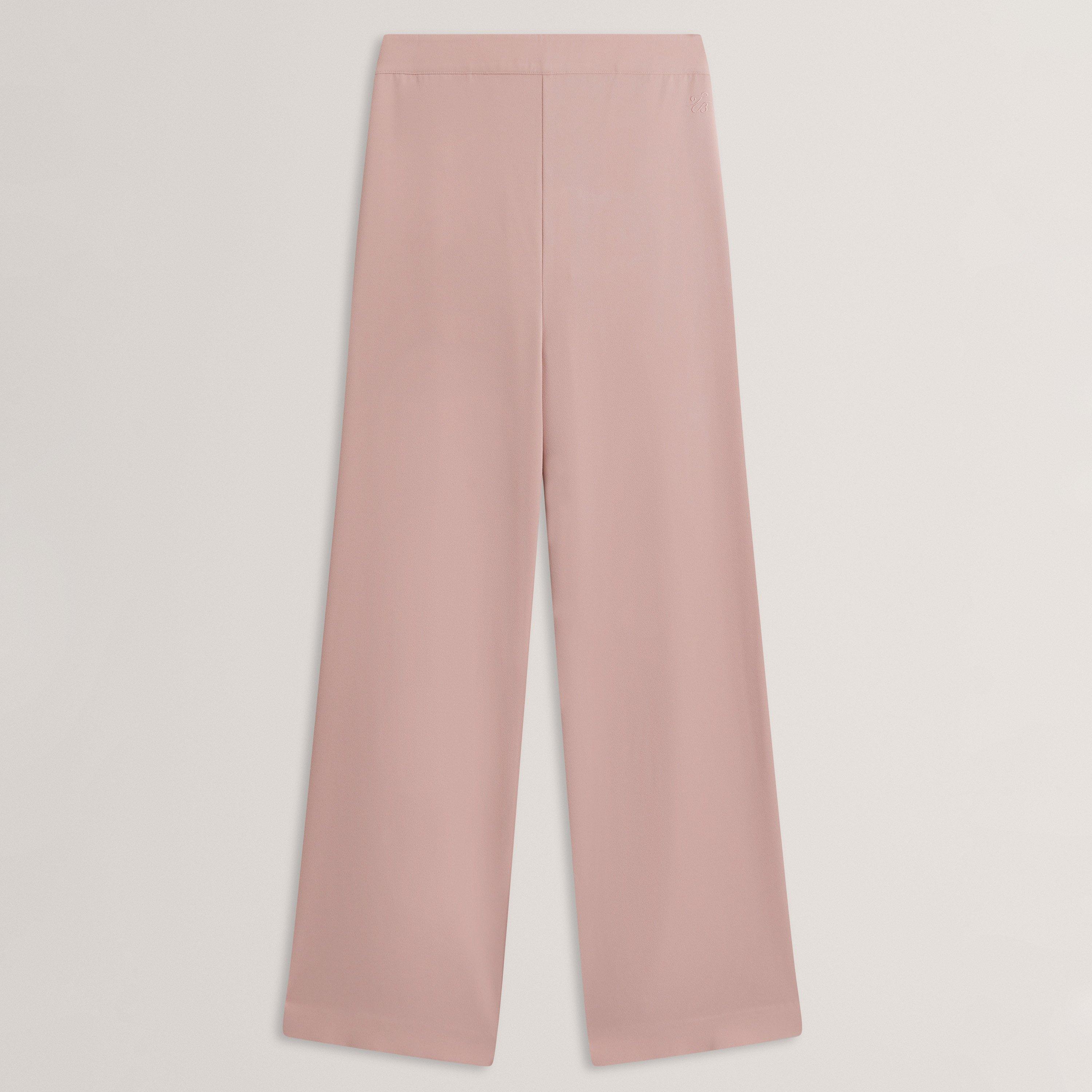 Dusky-Pink - Ted Baker - Ted Baker Piping Detail Pull-On Wide Leg Trousers - 1