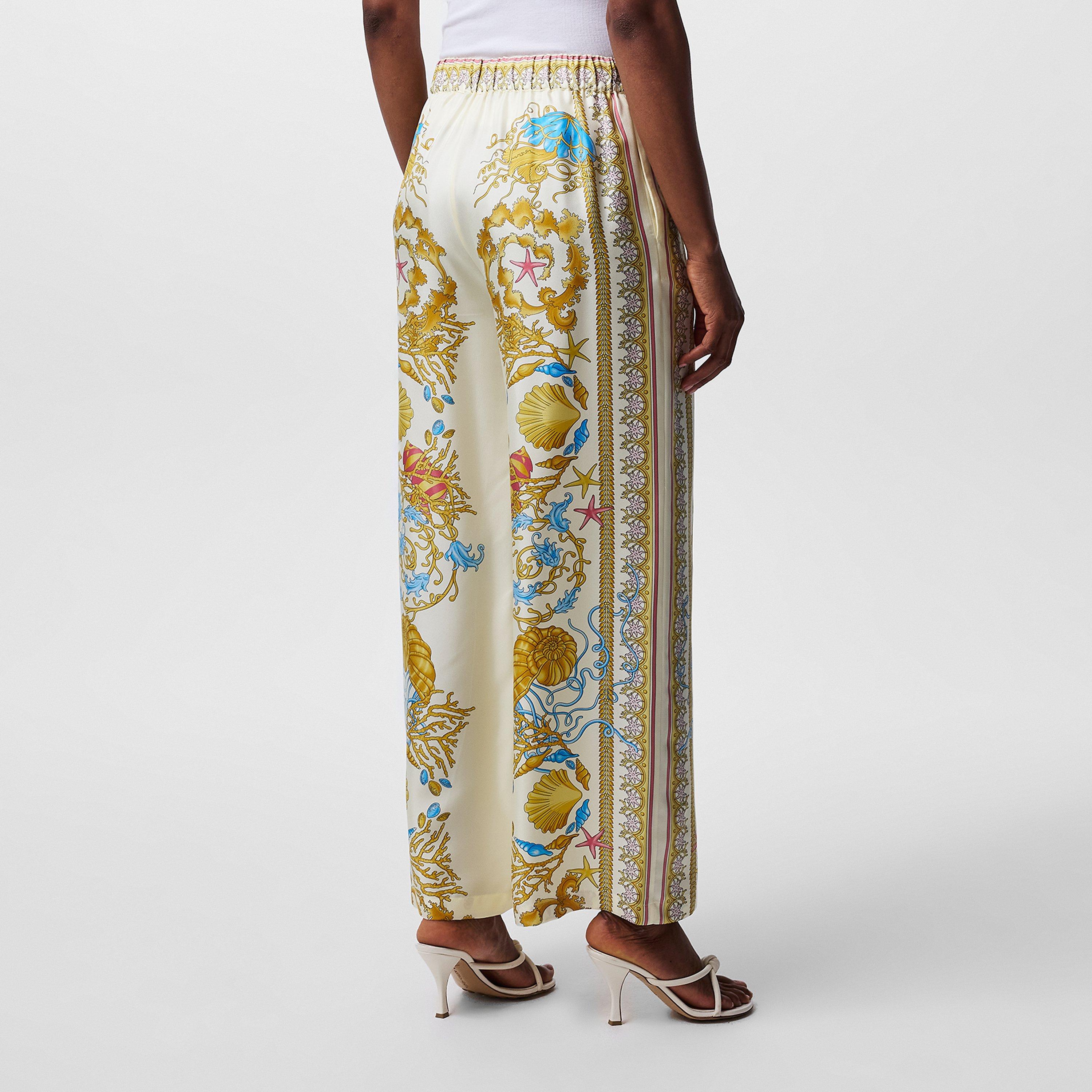 Eggshell - Versace - Women's Wide Leg Trousers - 4