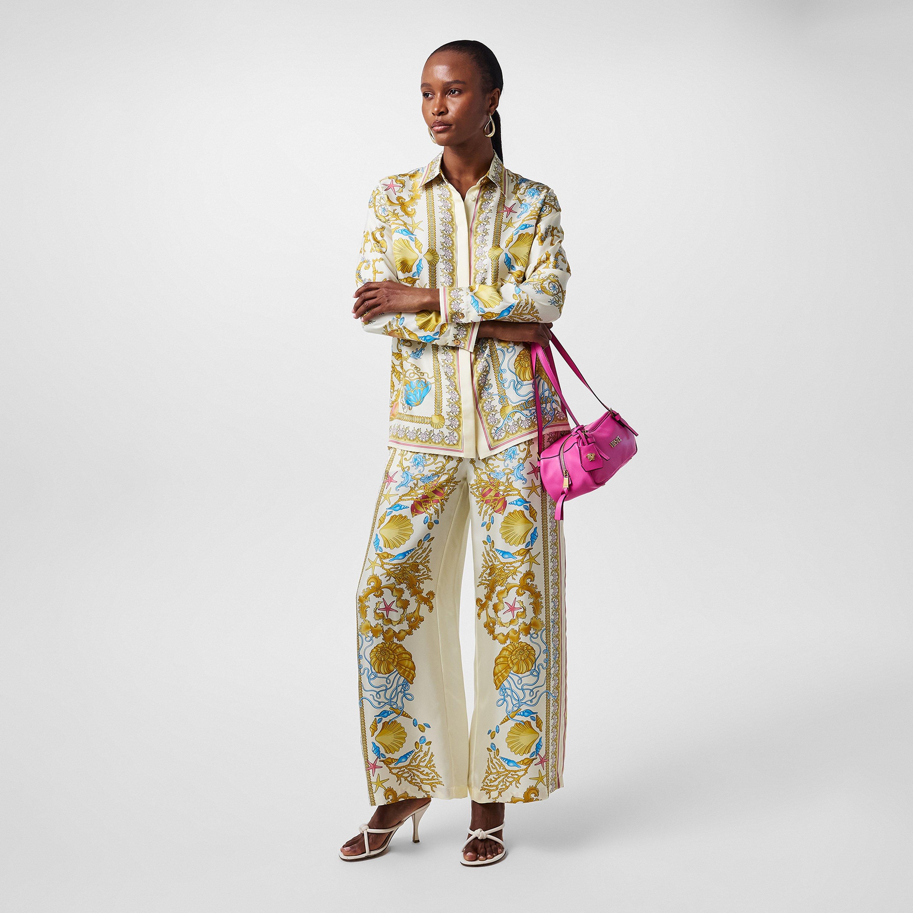 Eggshell - Versace - Women's Wide Leg Trousers - 6