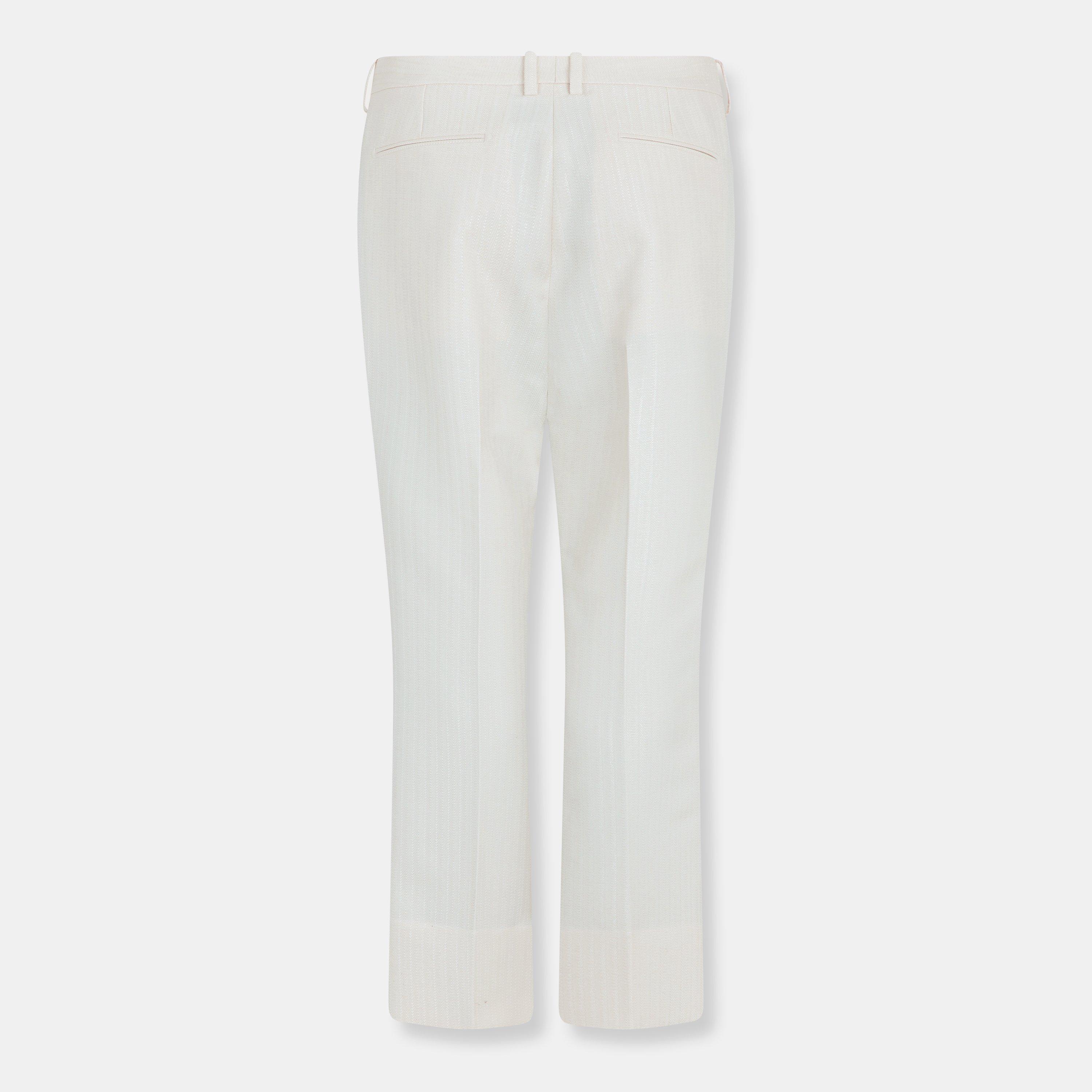 White - Tom Ford - Women's Knitted Trousers, Fabric - 2