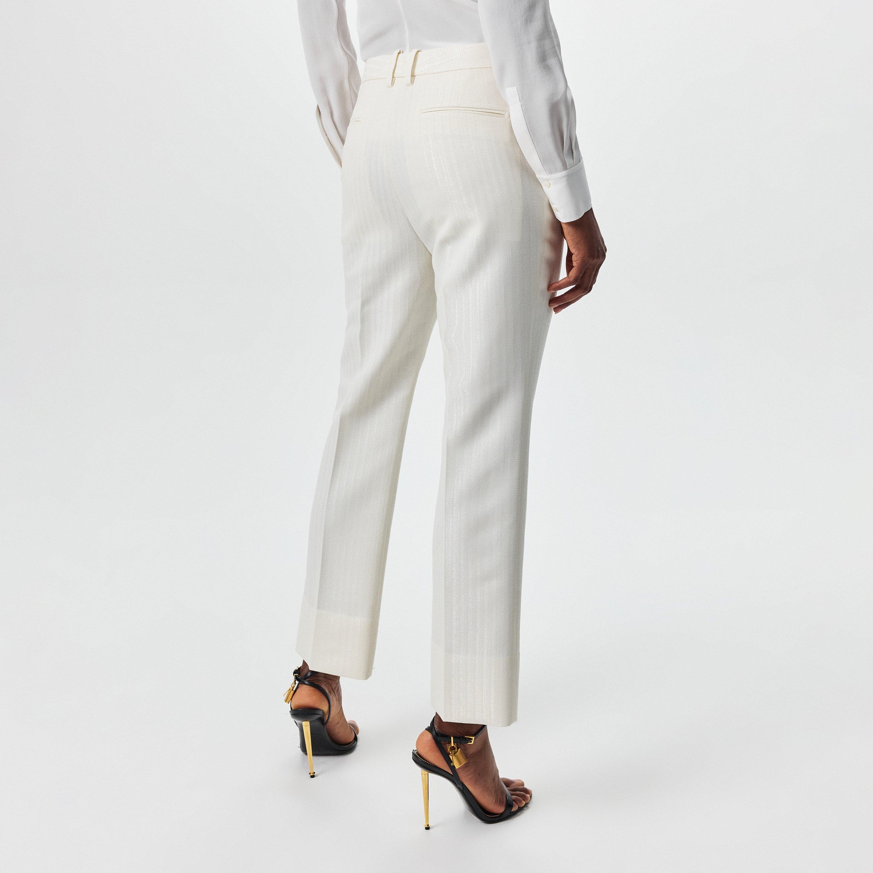 White - Tom Ford - Women's Knitted Trousers, Fabric - 4