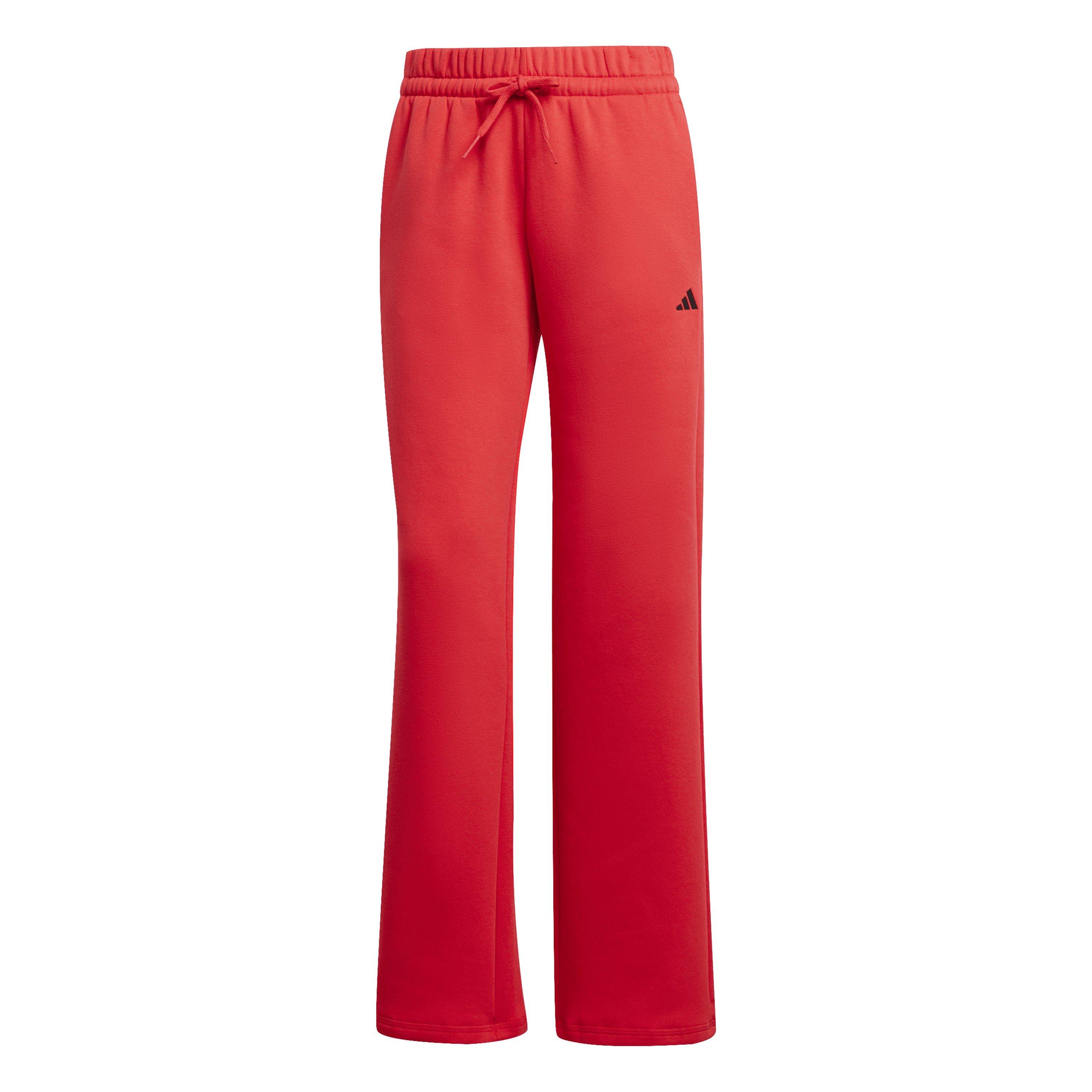 Adidas Women's Open Hem Fleece Joggers - Pure Ruby/Black - 12 (M)