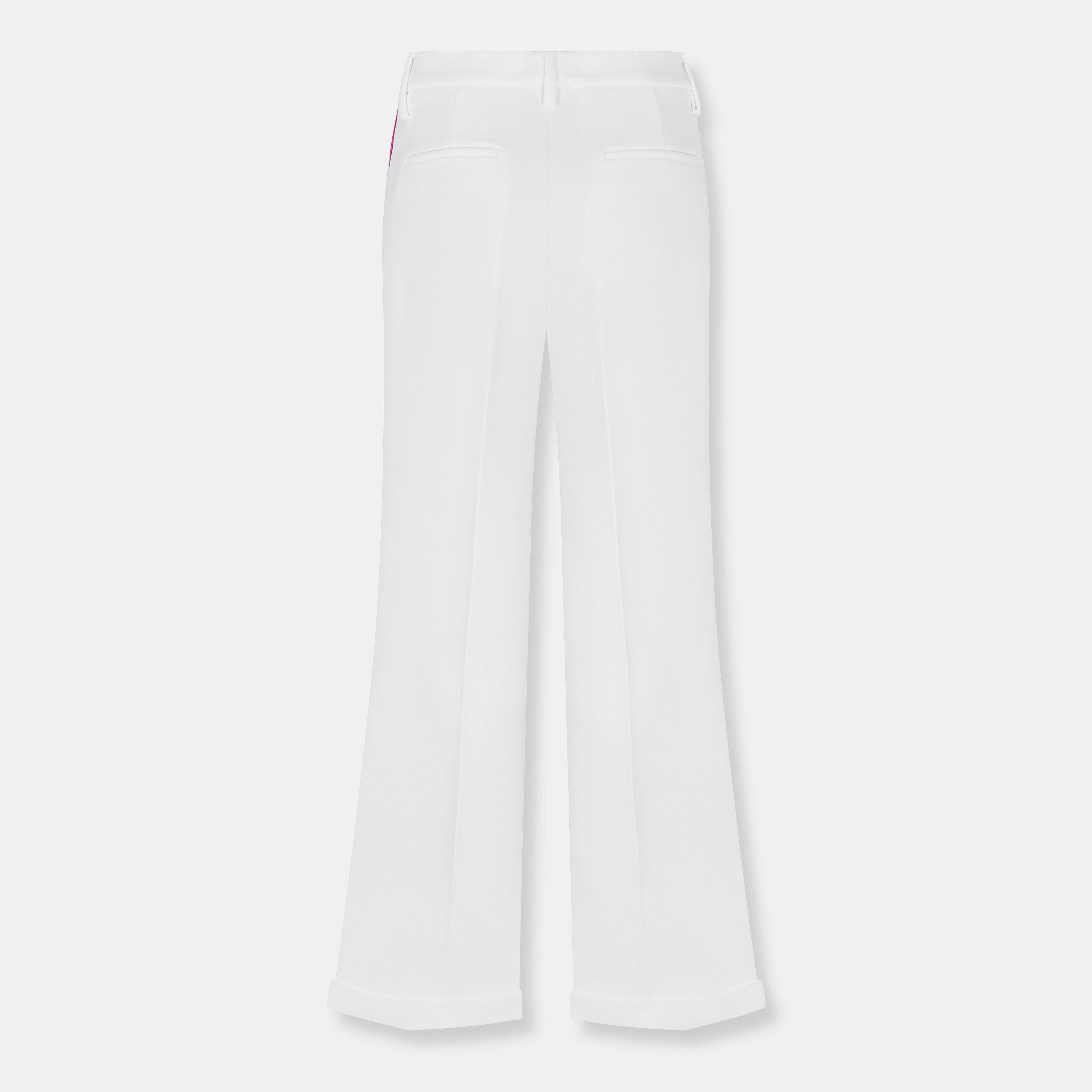 White - Off White - Women's Knitted Trousers, Knitted Fabric - 2