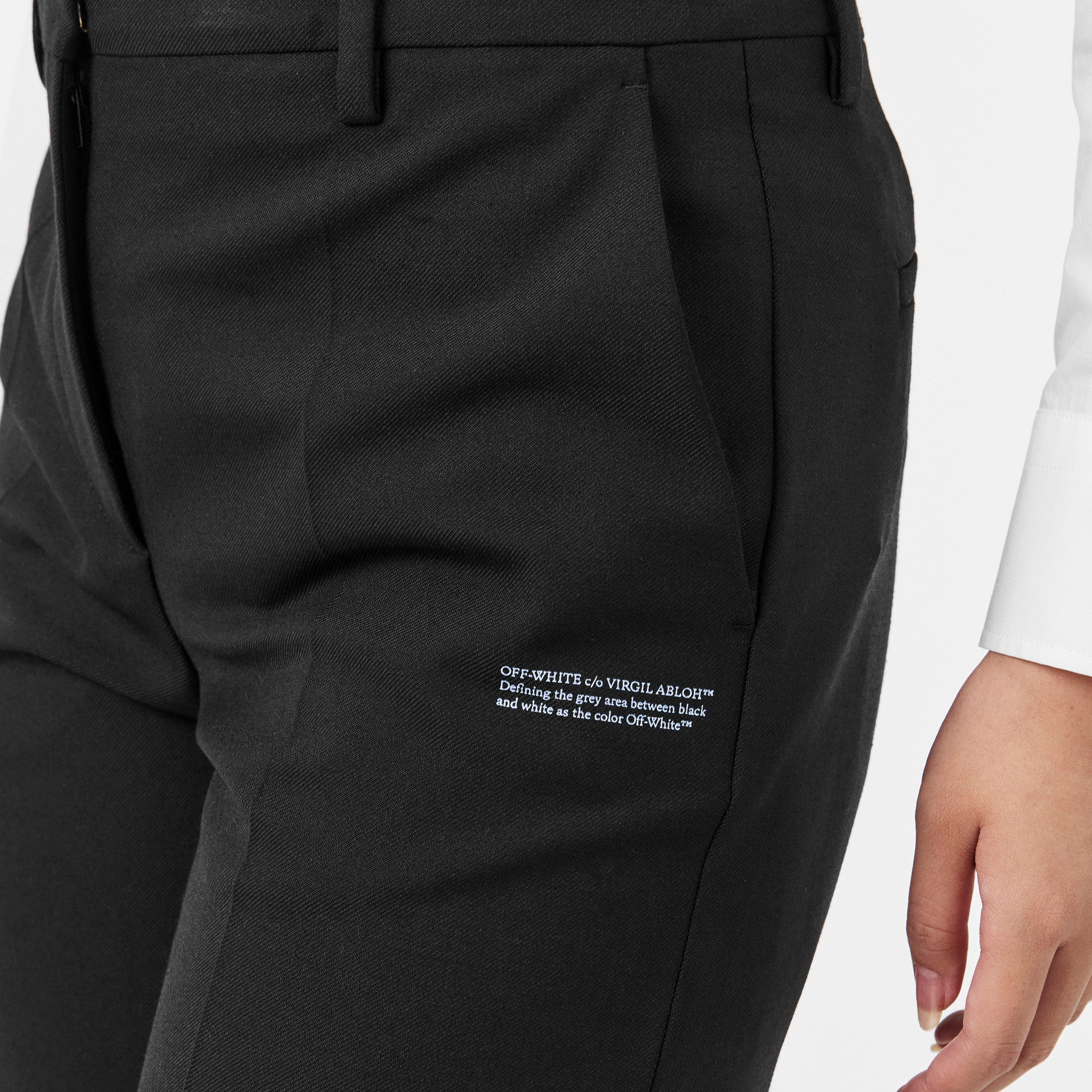 Black/White - Off White - Women's Knitted Trousers, Knitted Fabric - 5