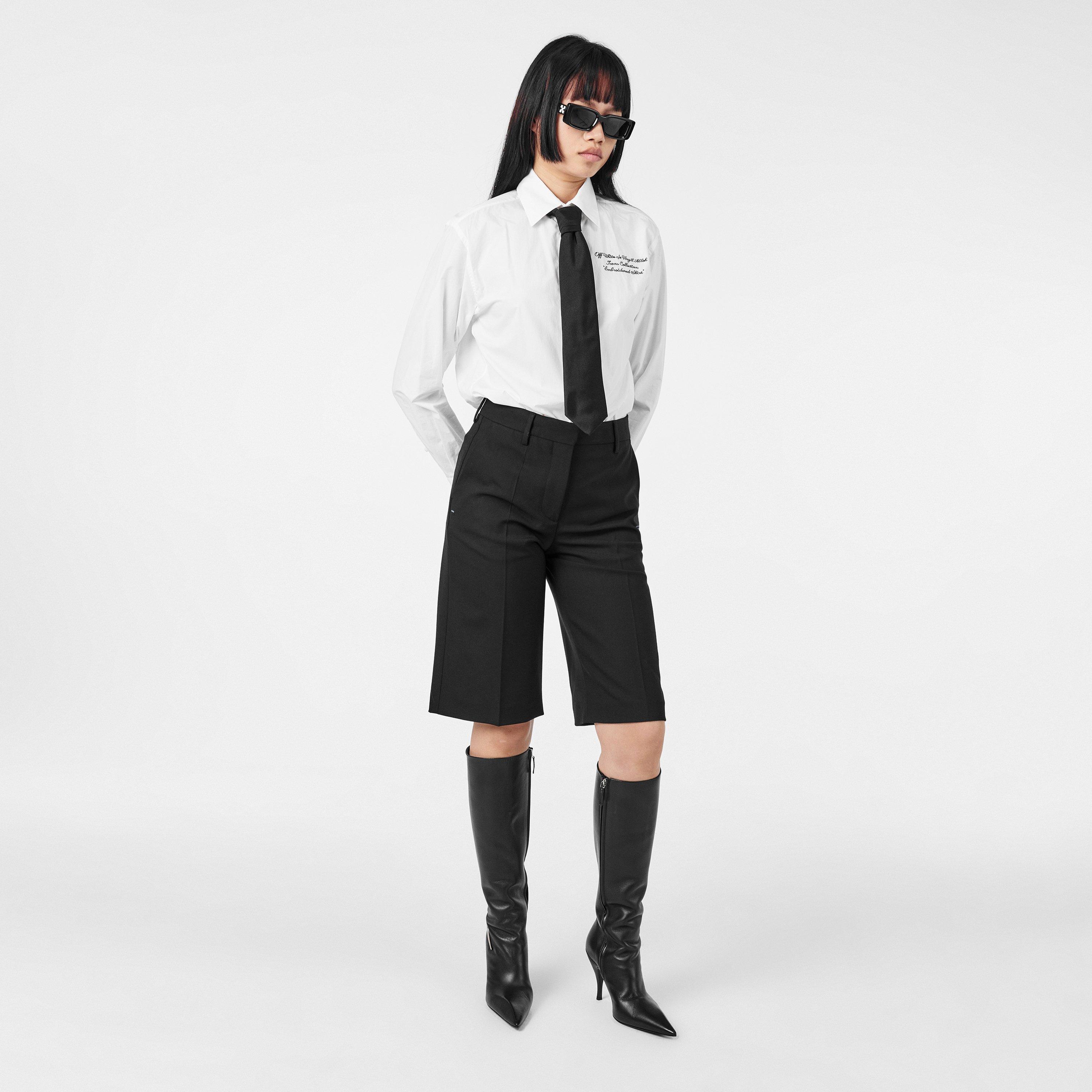 Black/White - Off White - Women's Knitted Trousers, Knitted Fabric - 6