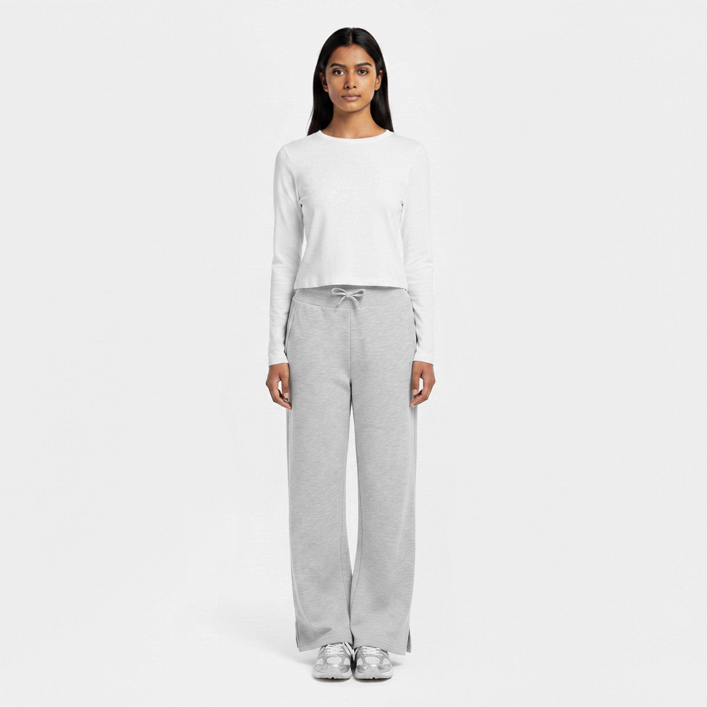LightGryMelange - Rohnisch - Women's Wide Open Hem Jersey Jogging Bottoms - 5
