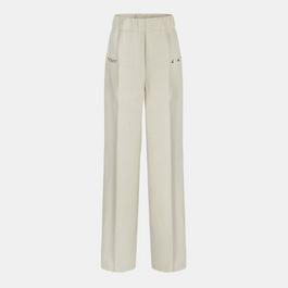 Off White Women's Knitted Trousers, Knitted Fabric
