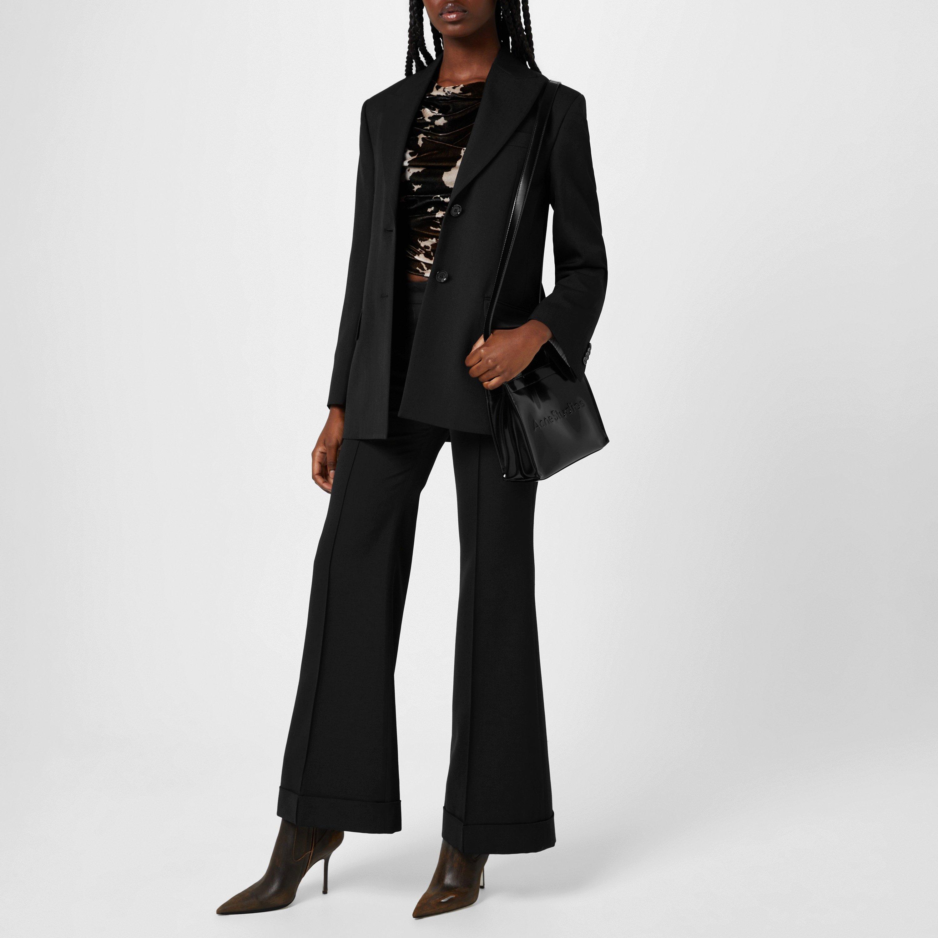 Black 900 - Acne Studios - Women's Pinna Wide Leg Trousers - 4