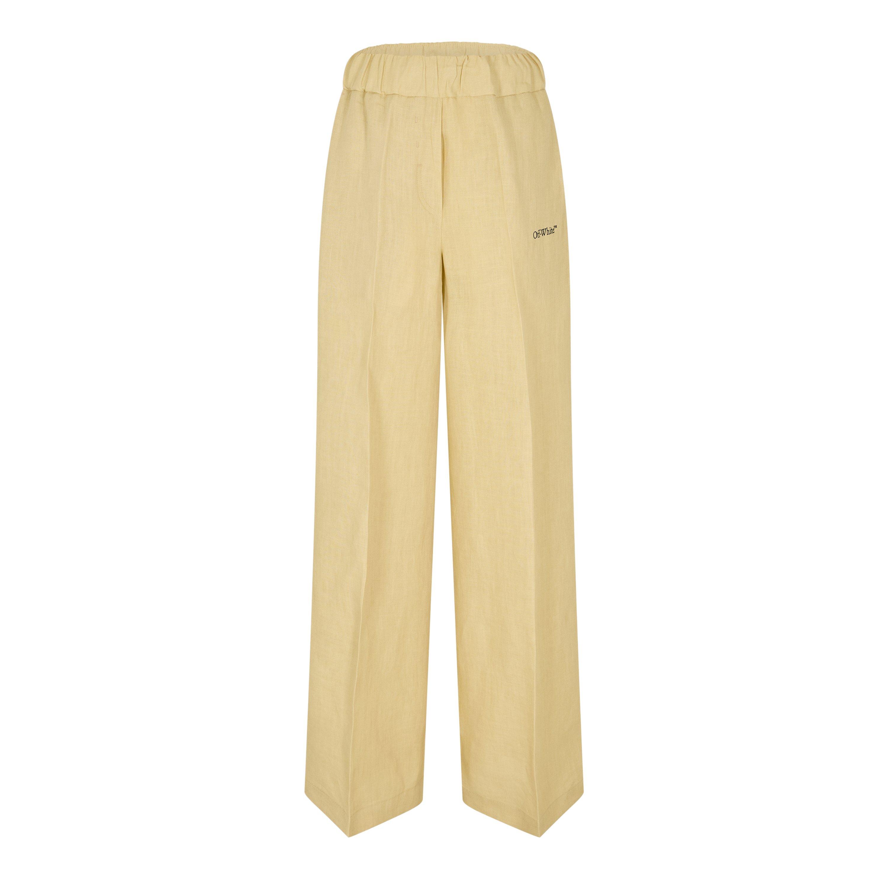 Beige/Blue - Off White - Women's - Knitted Trousers - 1