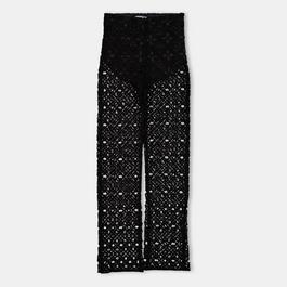 Off White Women's Knitted Trousers, Fabric Trousers