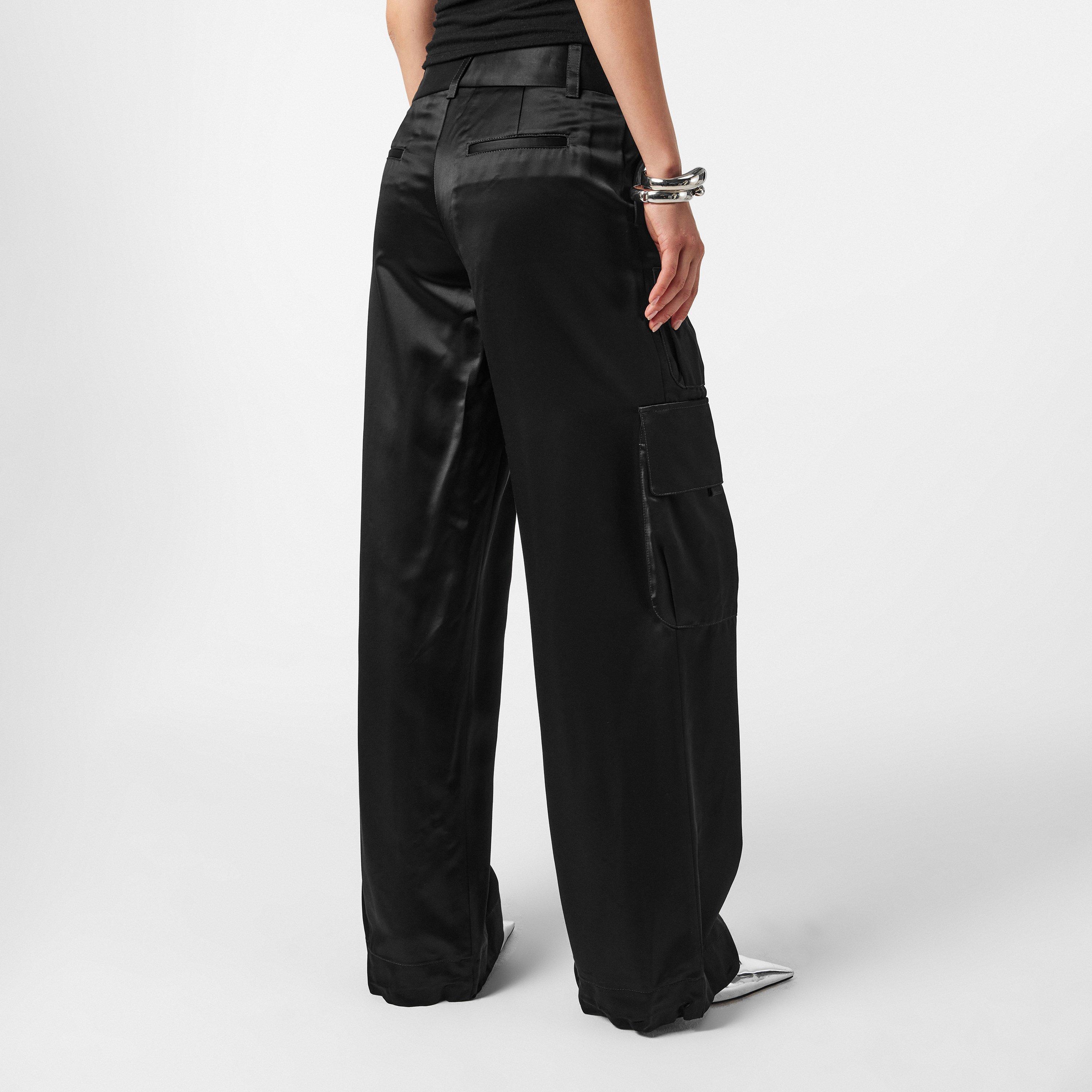 Black - Off White - Women's Cargo Trousers - 4