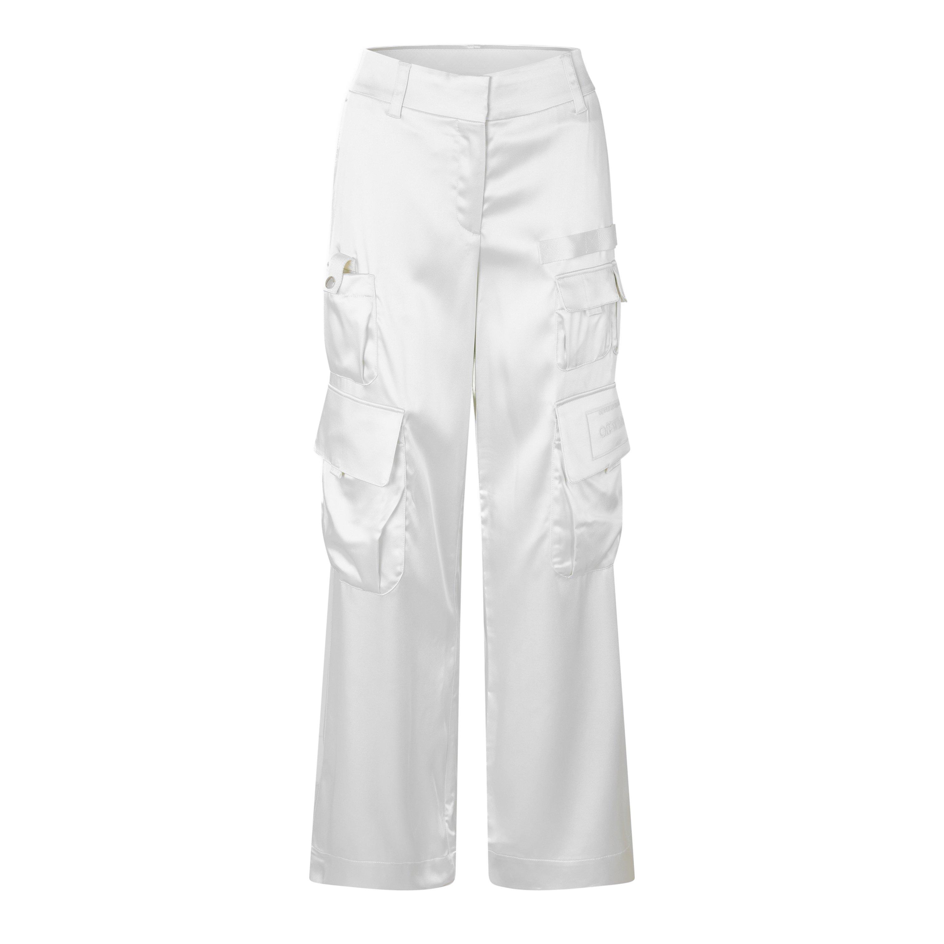 Coconut Milk - Off White - Women's - Relaxed Fit Cargo Trousers - 1