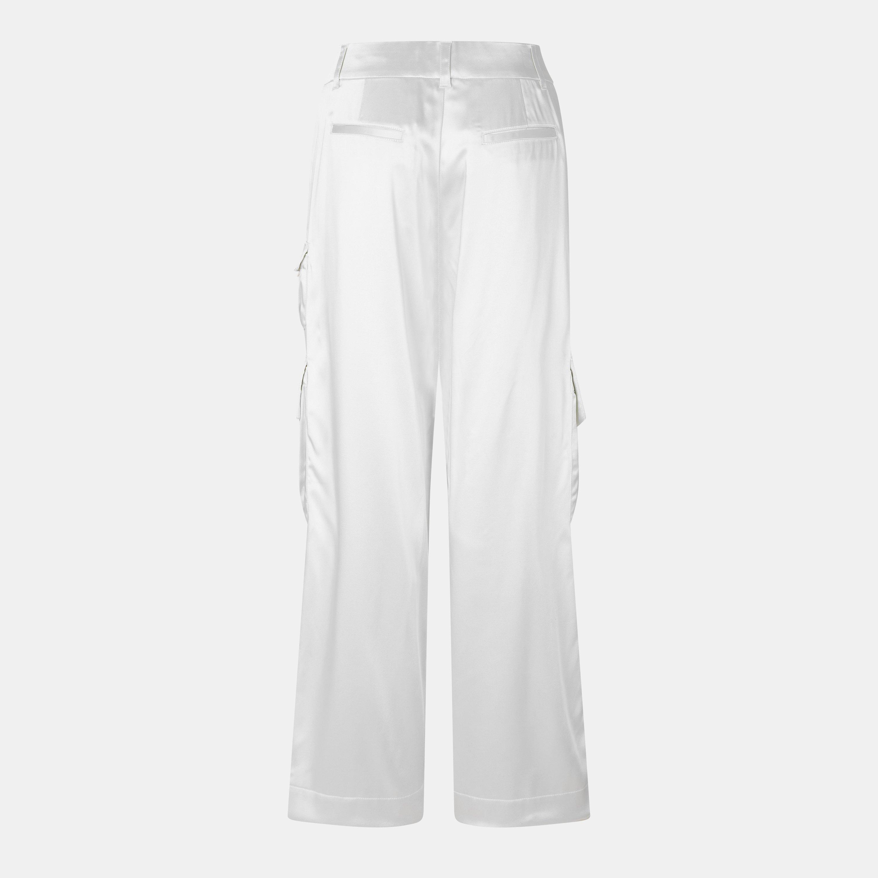 Coconut Milk - Off White - Women's - Relaxed Fit Cargo Trousers - 2