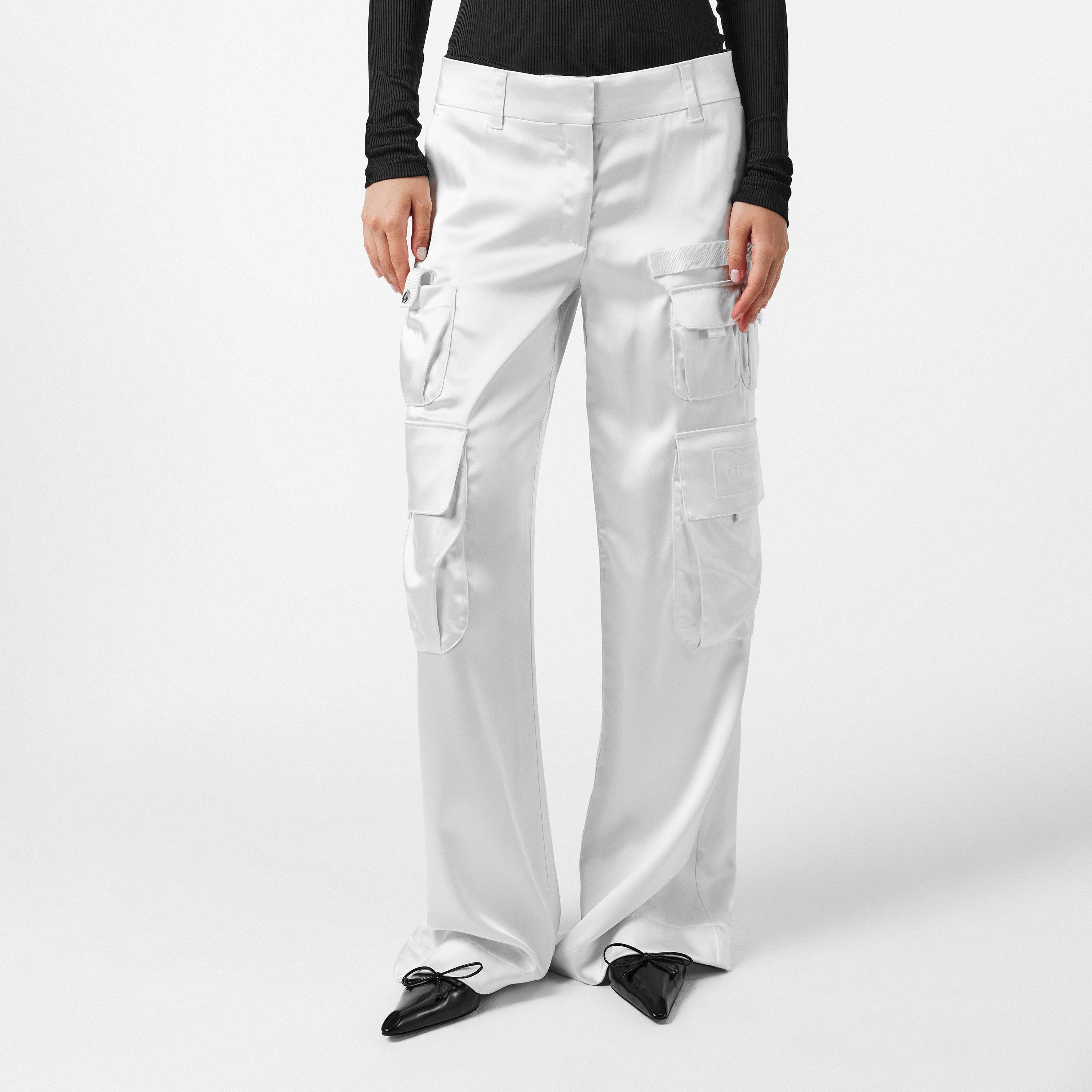 Coconut Milk - Off White - Women's - Relaxed Fit Cargo Trousers - 3