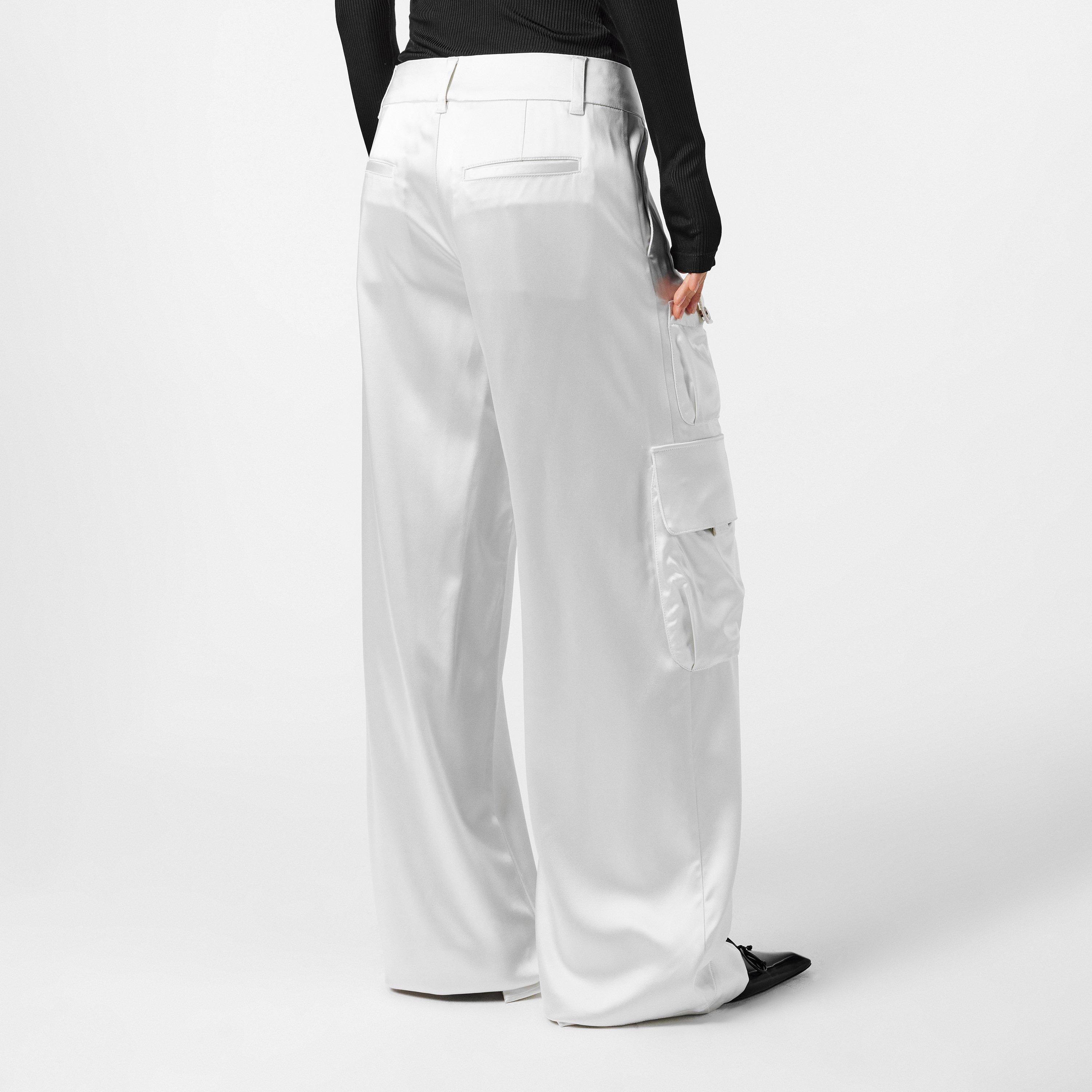 Coconut Milk - Off White - Women's - Relaxed Fit Cargo Trousers - 4