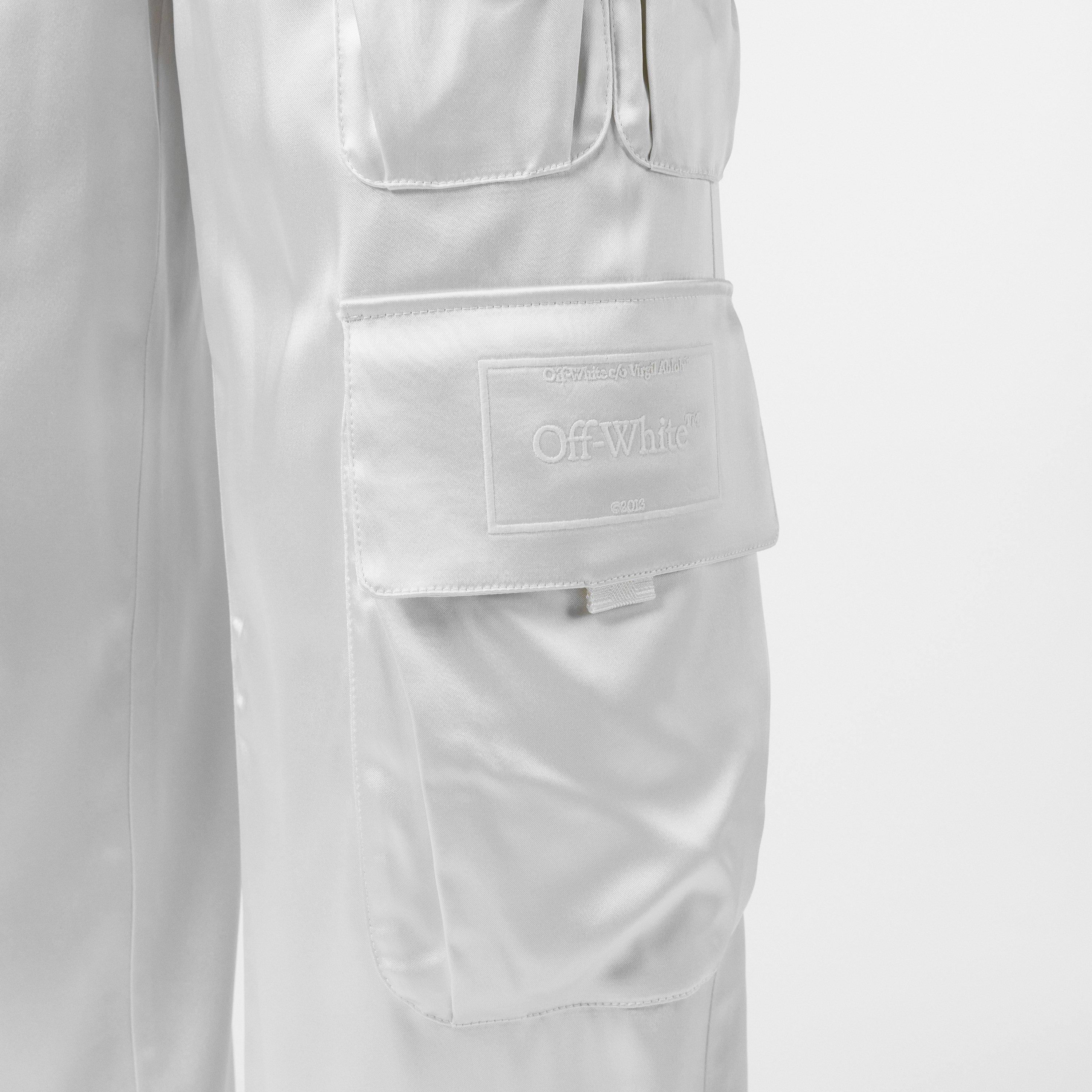 Coconut Milk - Off White - Women's - Relaxed Fit Cargo Trousers - 5