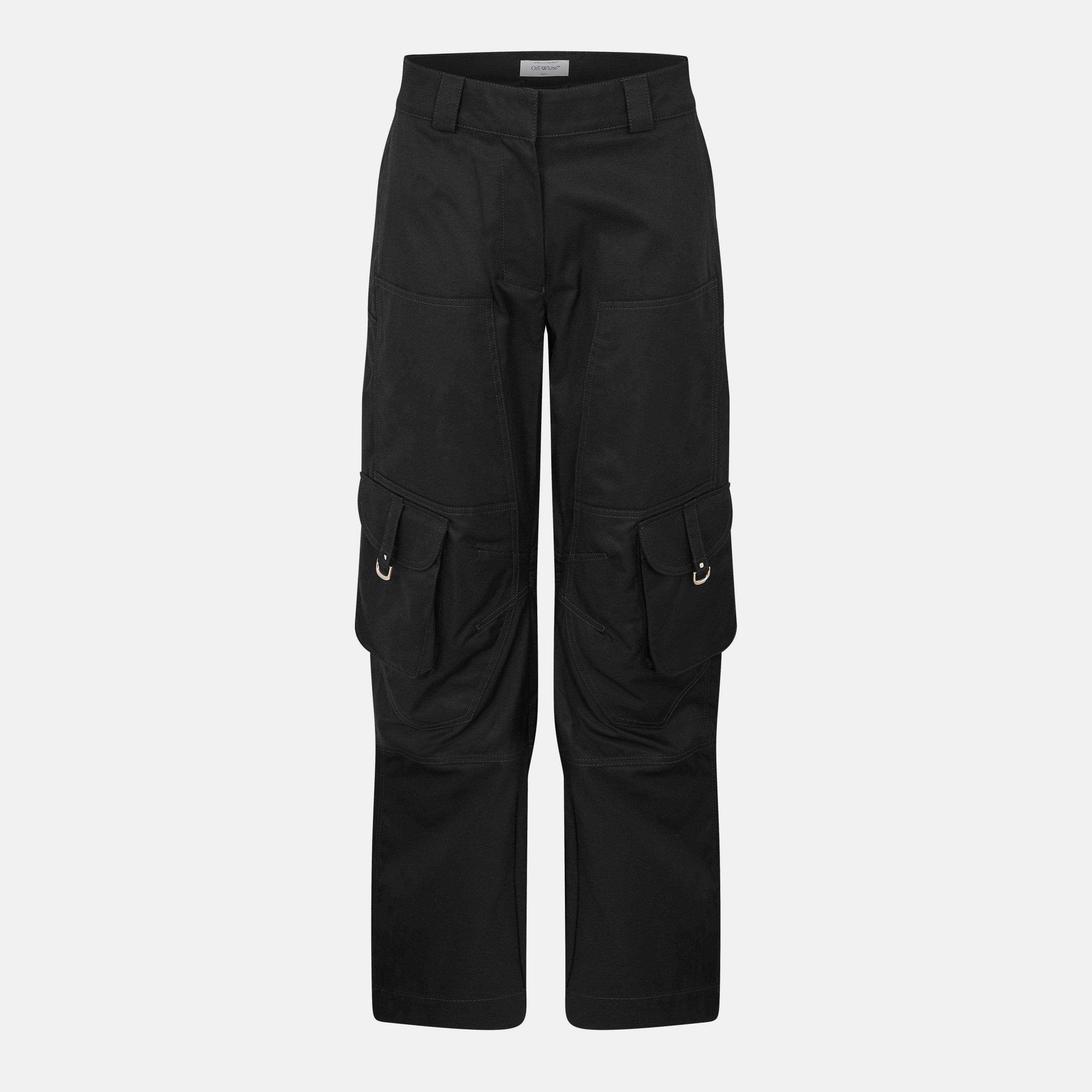 Off White Women's Cargo Trousers - Black - Size 8 (XS)