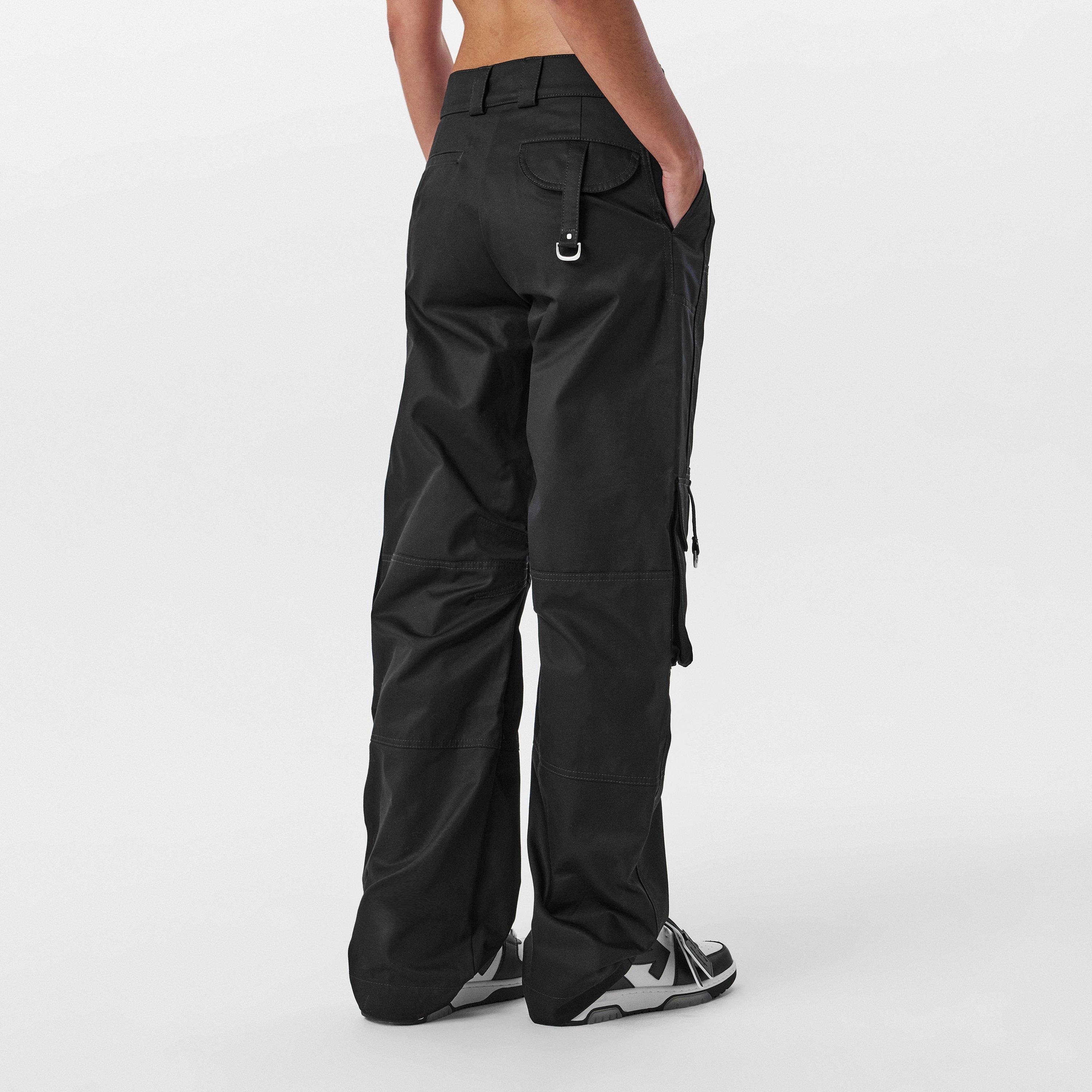 Black - Off White - Women's Cargo Trousers - 4