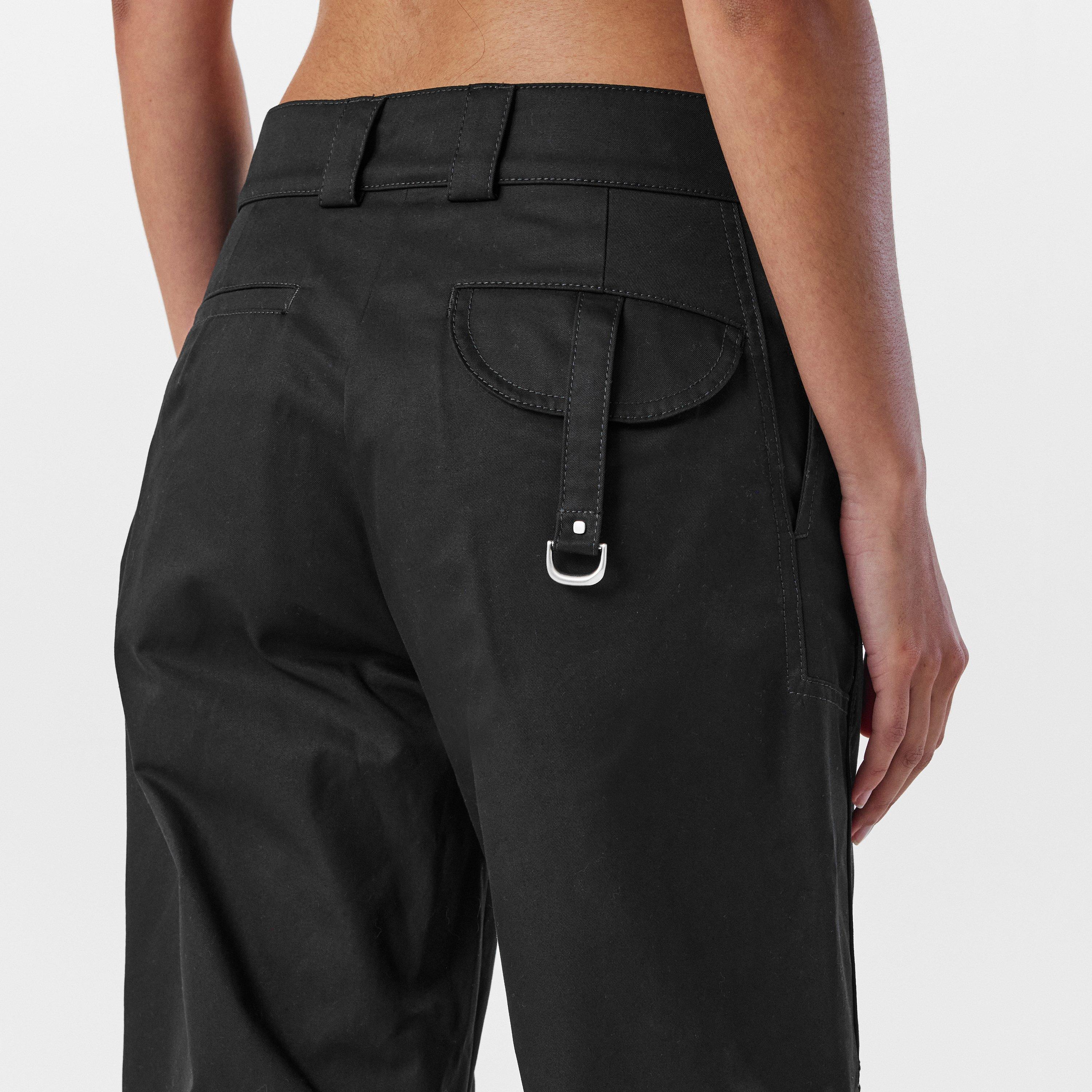 Black - Off White - Women's Cargo Trousers - 5