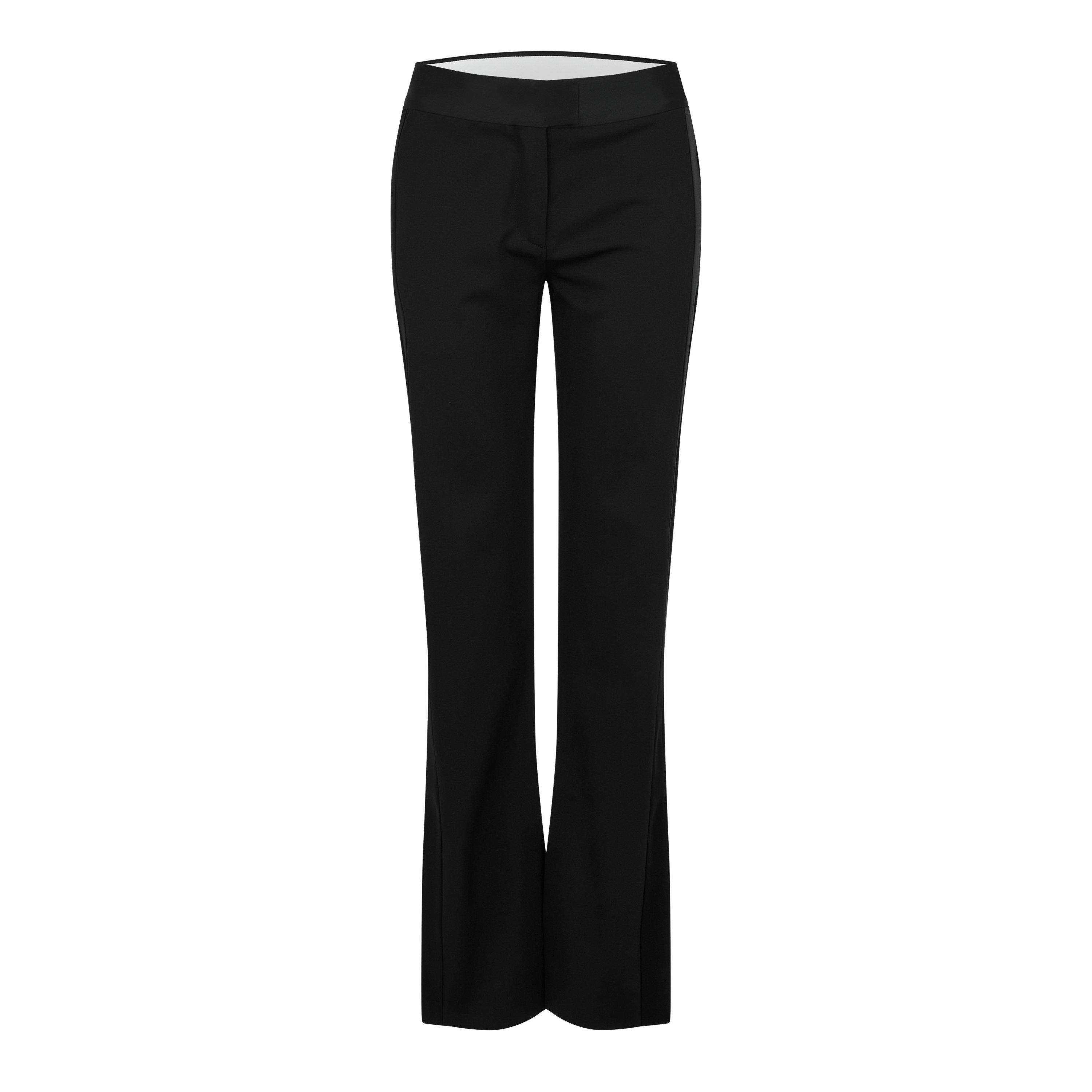 Black - Off White - Women's Knitted Relaxed Fit Trousers - 1