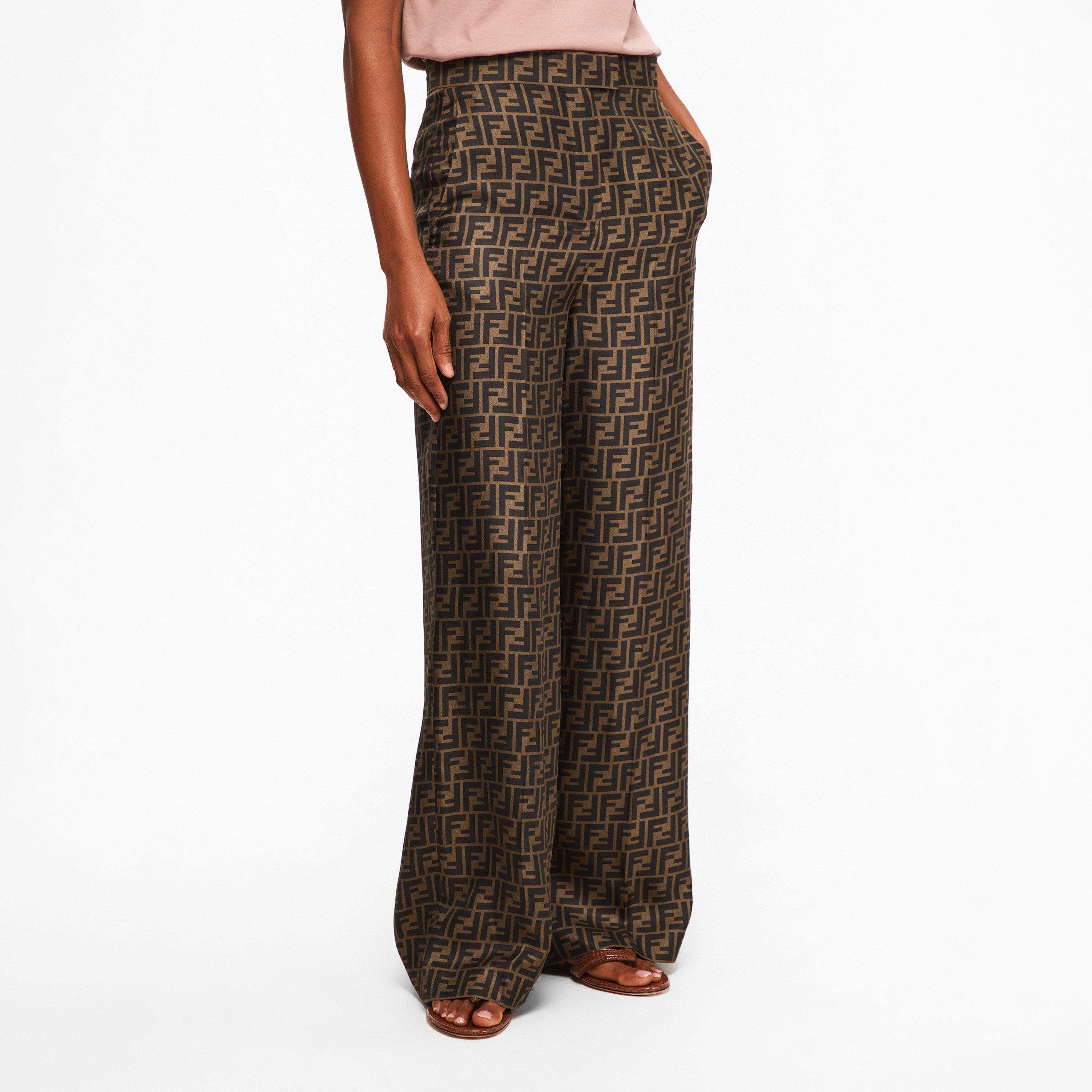Tobacco - Fendi - Women's Wide Leg Trousers - 3