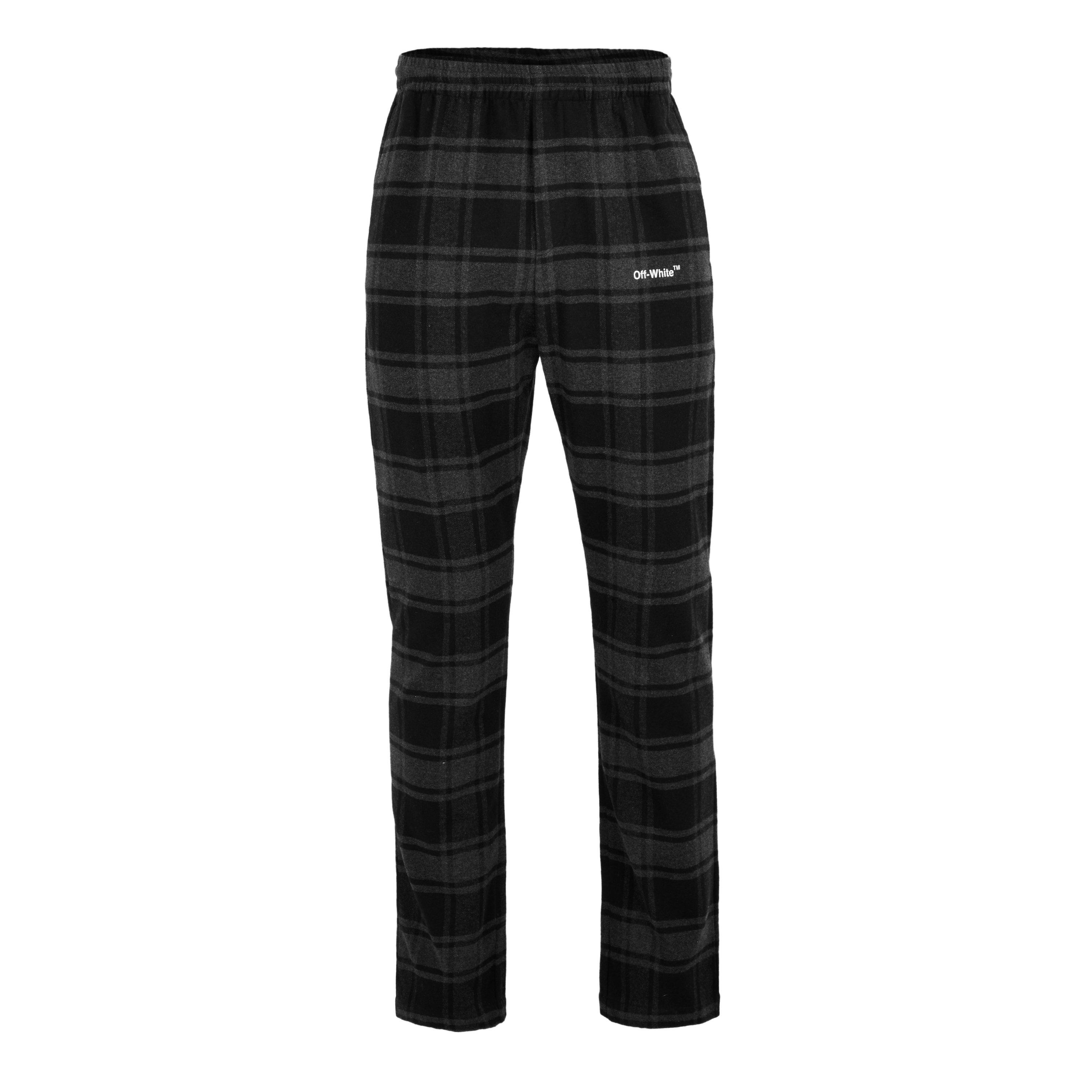 Off Men's Wide Leg Relaxed Fit Trousers - Grey/White - XL