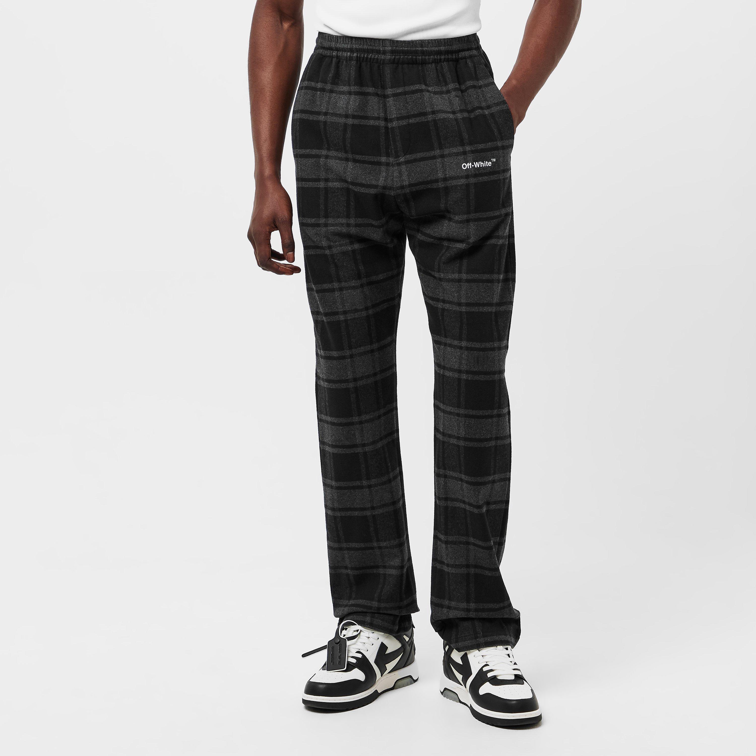 Grey/White - Off White - Men's Wide Leg Trousers - 3