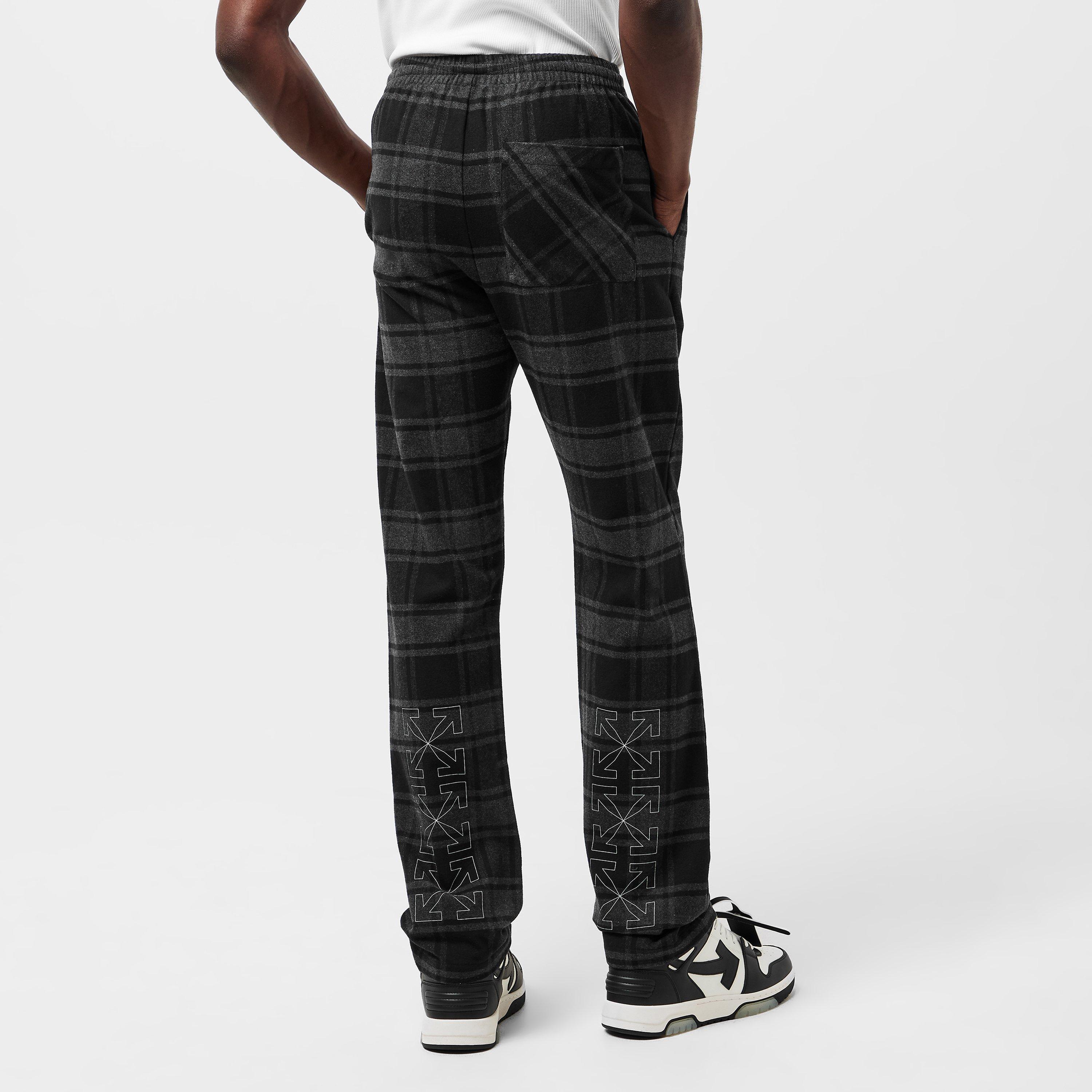 Grey/White - Off White - Men's Wide Leg Trousers - 4