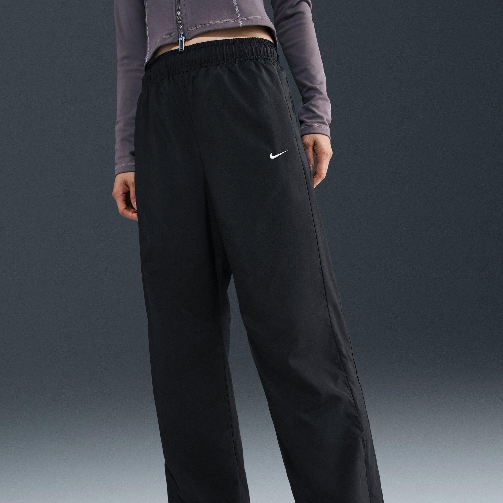 Black/Sail - Nike - Sportswear Classic Womens Mid-Rise Open-Hem Pants - 5