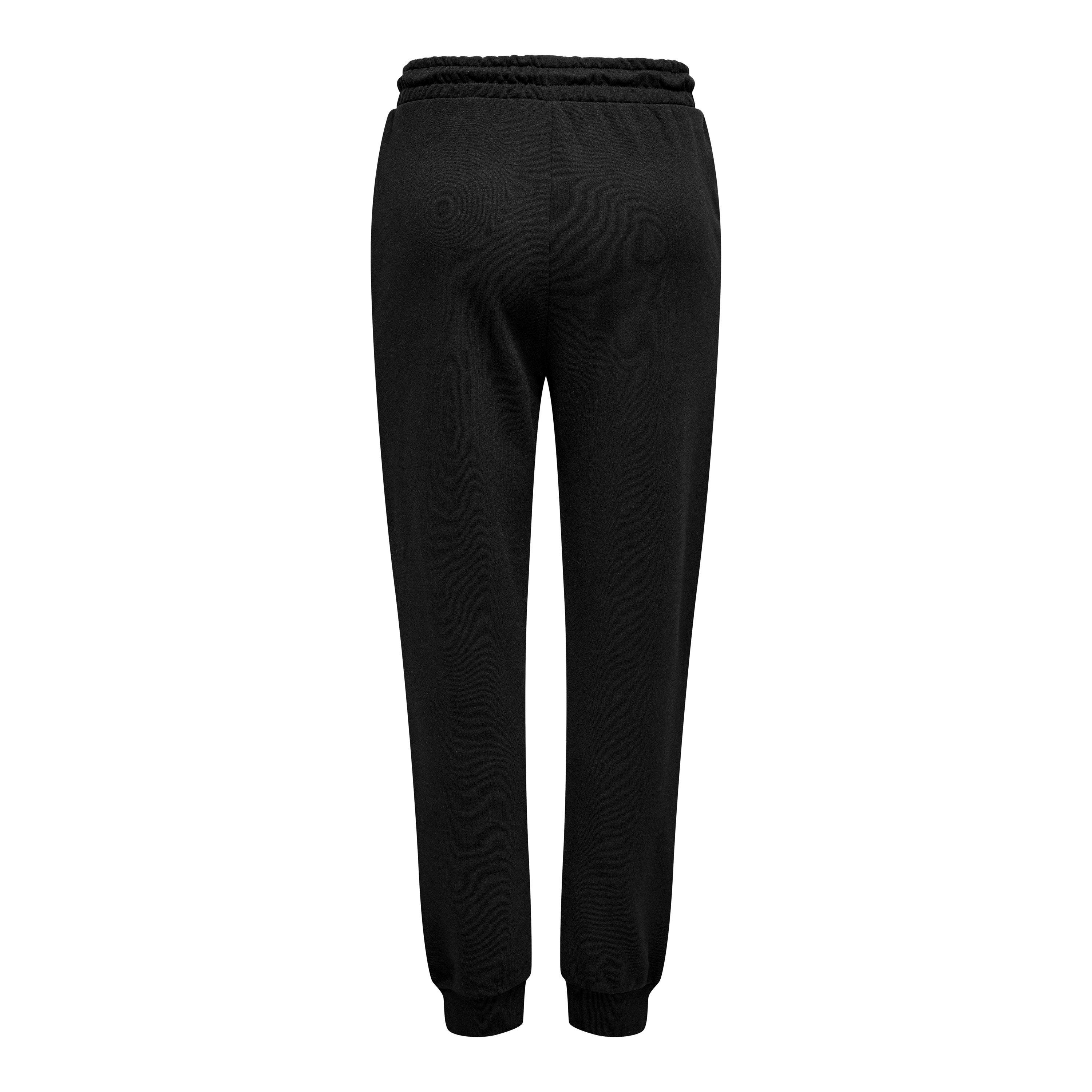 Black - Only Play - Mid-Waist Closed Hem Jersey Joggers - 2