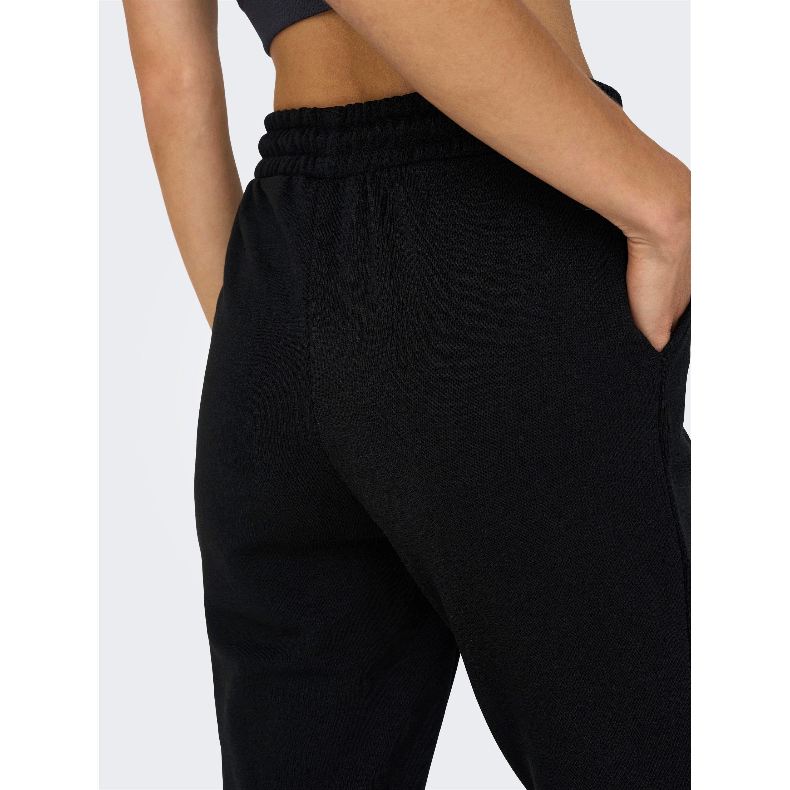Black - Only Play - Mid-Waist Closed Hem Jersey Joggers - 5