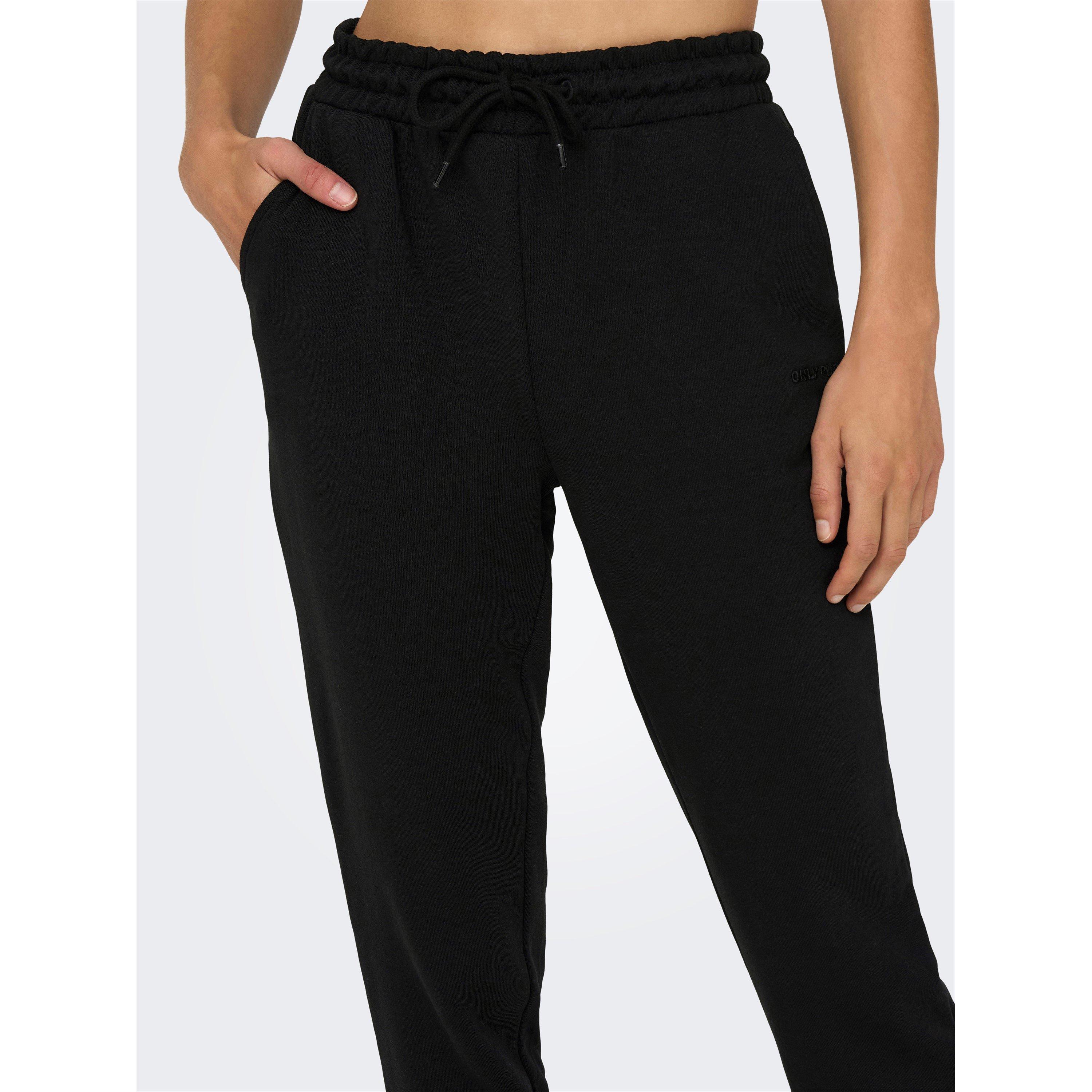 Black - Only Play - Mid-Waist Closed Hem Jersey Joggers - 6