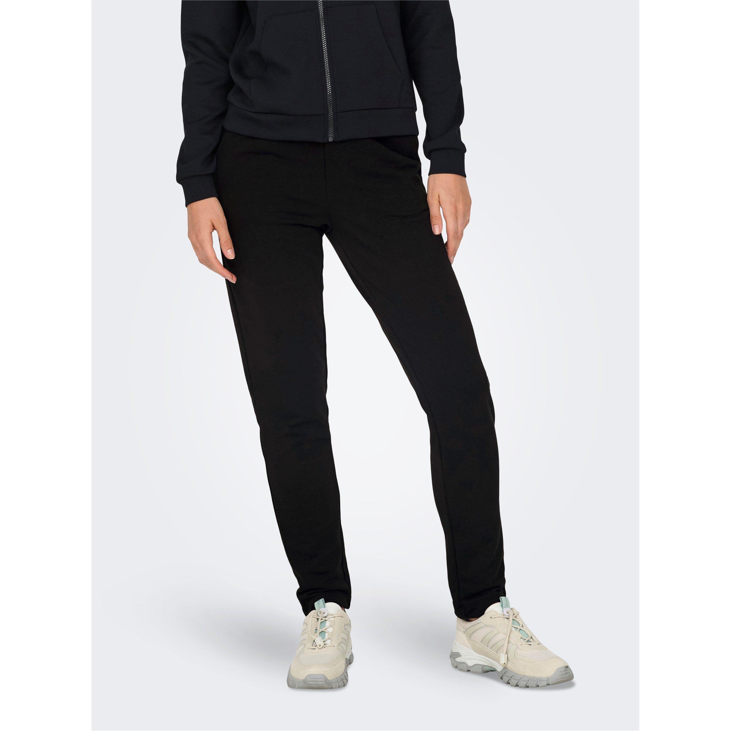 Crna - Only Play - Women's Mid-Waist Open Hem Fleece Joggers - 1