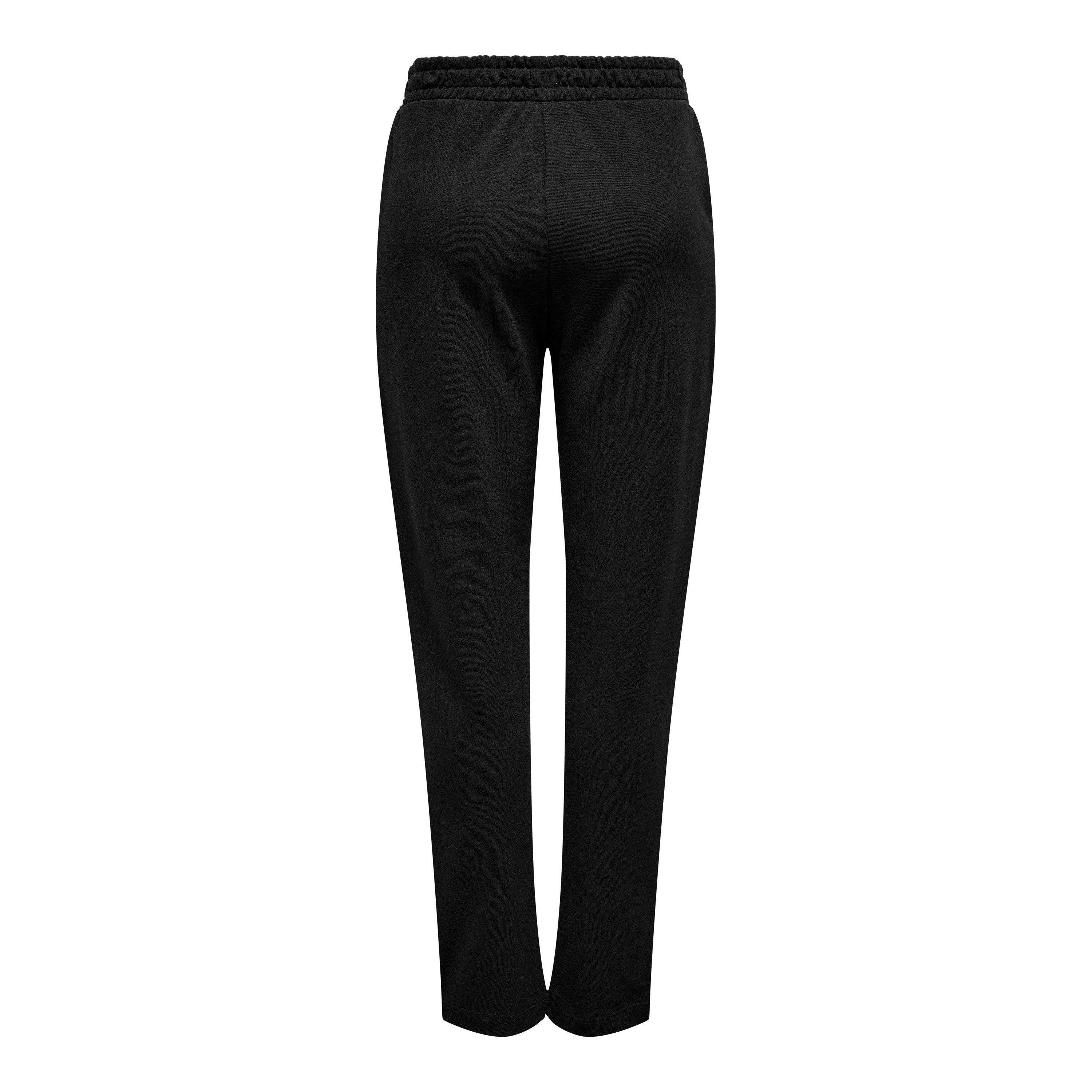 Black - Only Play - Mid-Waist Open Hem Fleece Joggers - 2
