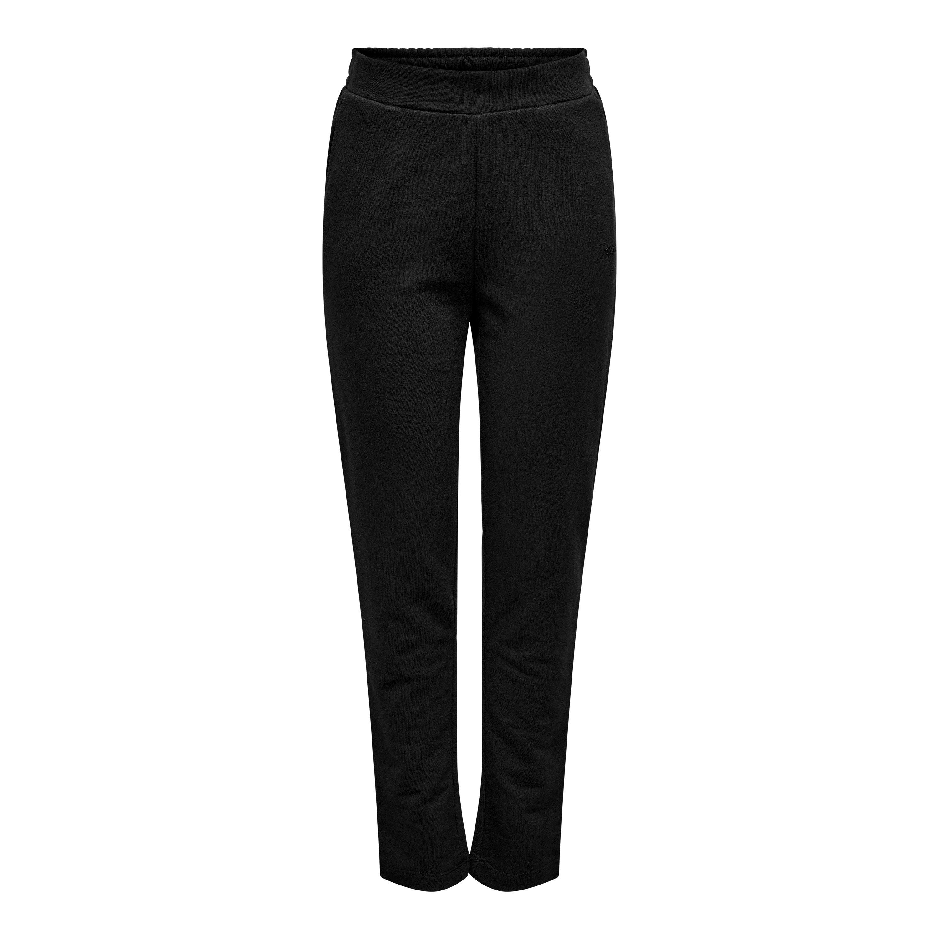 Black - Only Play - Mid-Waist Open Hem Fleece Joggers - 3