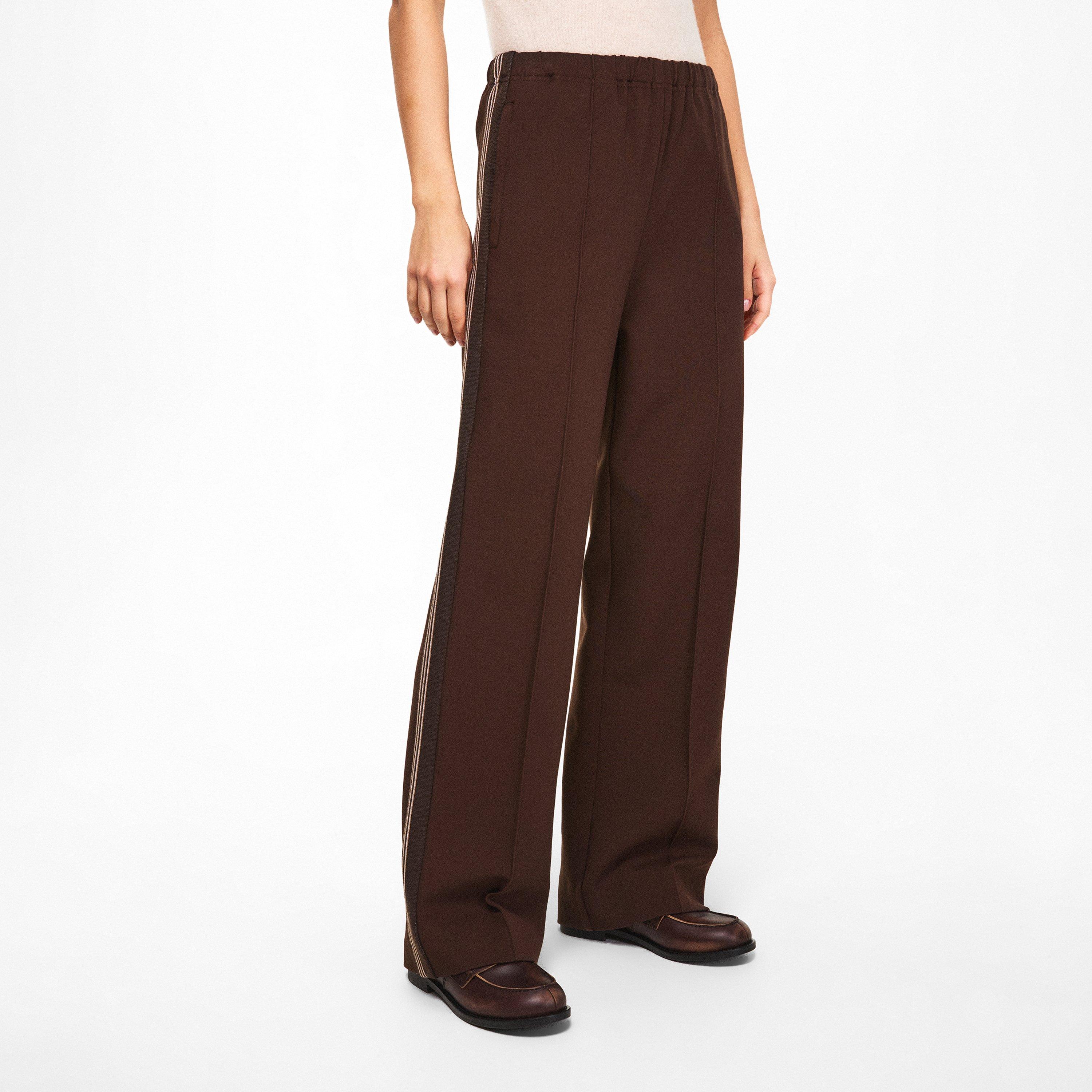 Cacao - Miu Miu - Women's Open Cuff Woven Relaxed Fit Tracksuit Joggers - 3