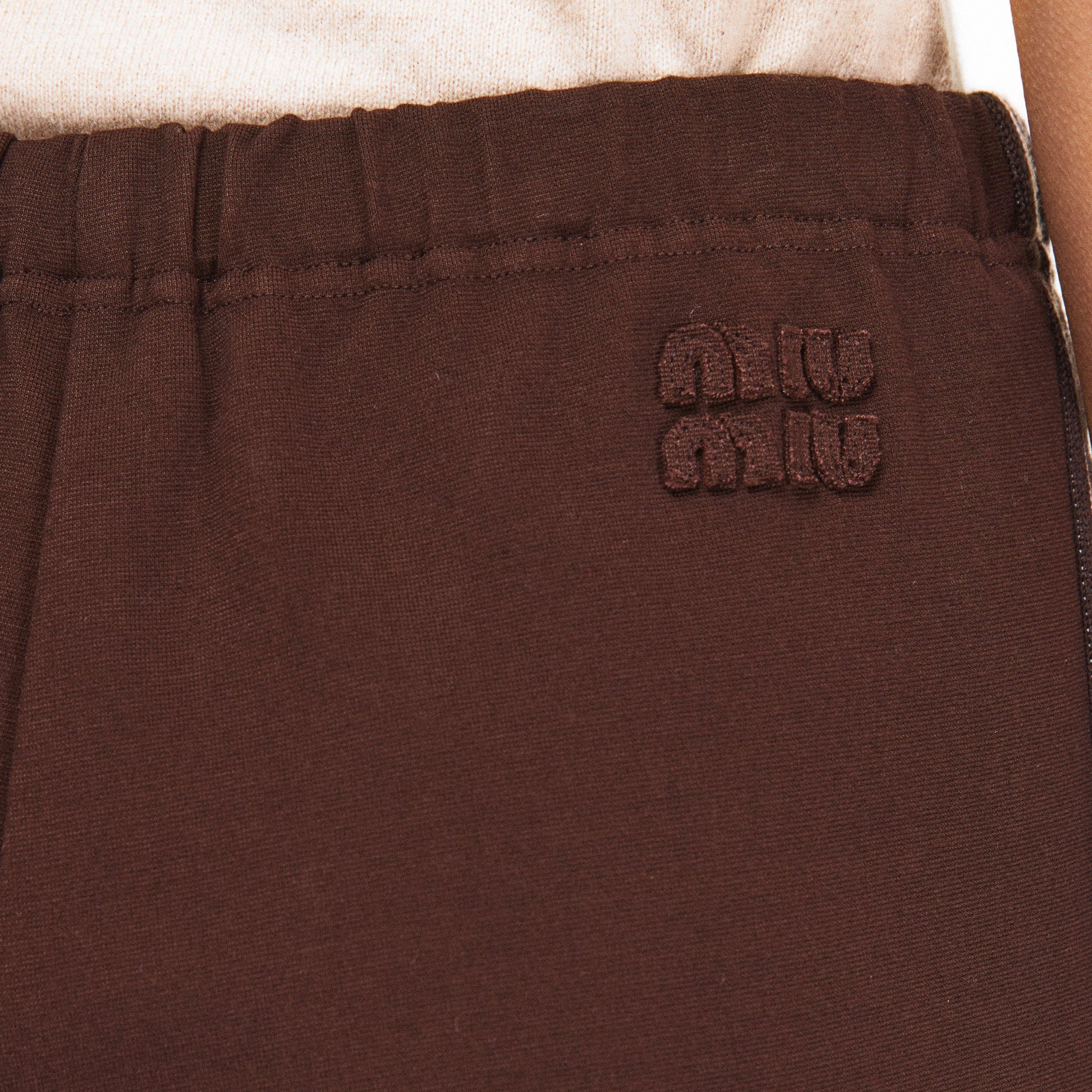 Cacao - Miu Miu - Women's Open Cuff Woven Relaxed Fit Tracksuit Joggers - 5