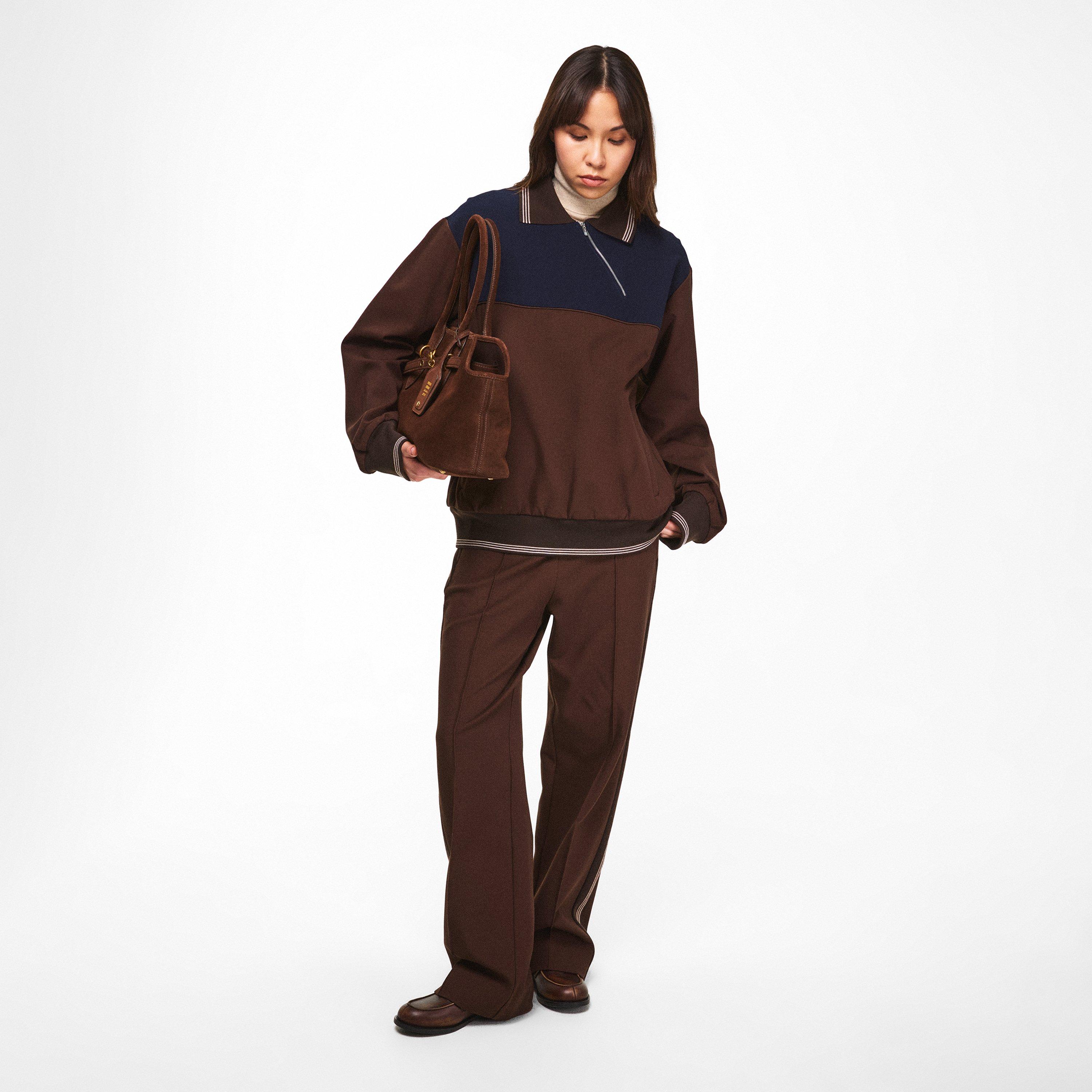 Cacao - Miu Miu - Women's Open Cuff Woven Relaxed Fit Tracksuit Joggers - 6