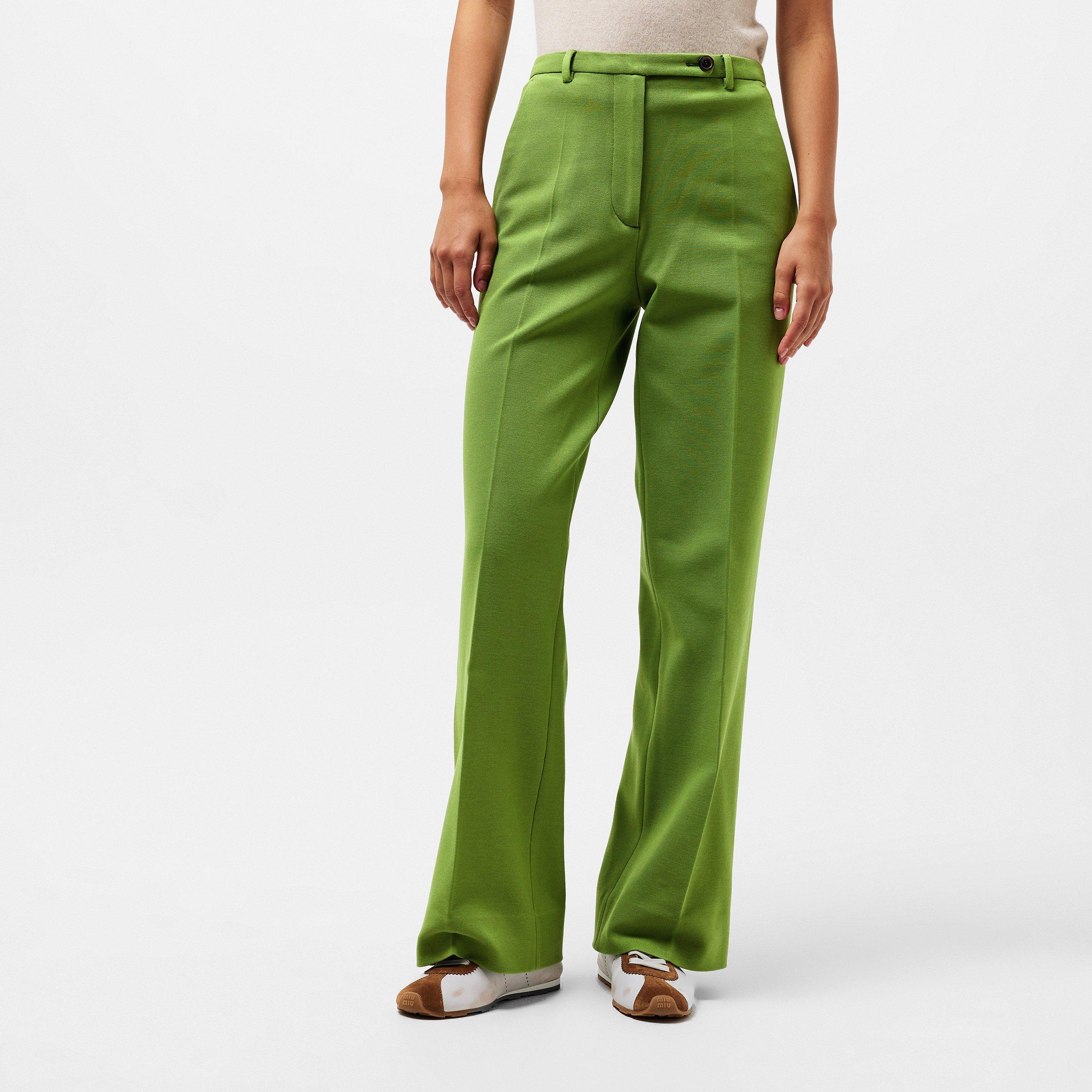 Miu Miu Women's High Rise Wide Leg Trousers | Cruise Fashion