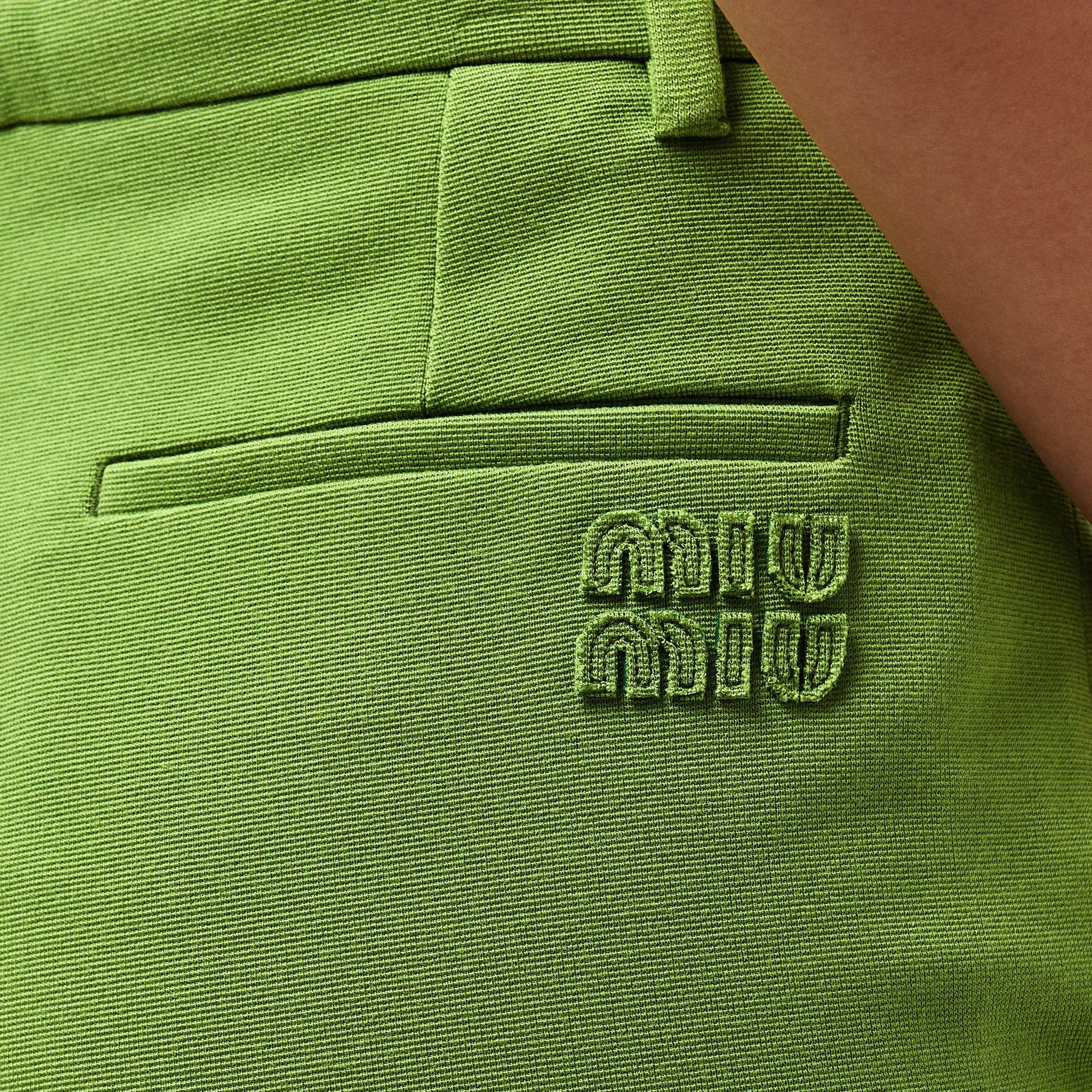 Verde - Miu Miu - Women's High Rise Wide Leg Trousers - 5