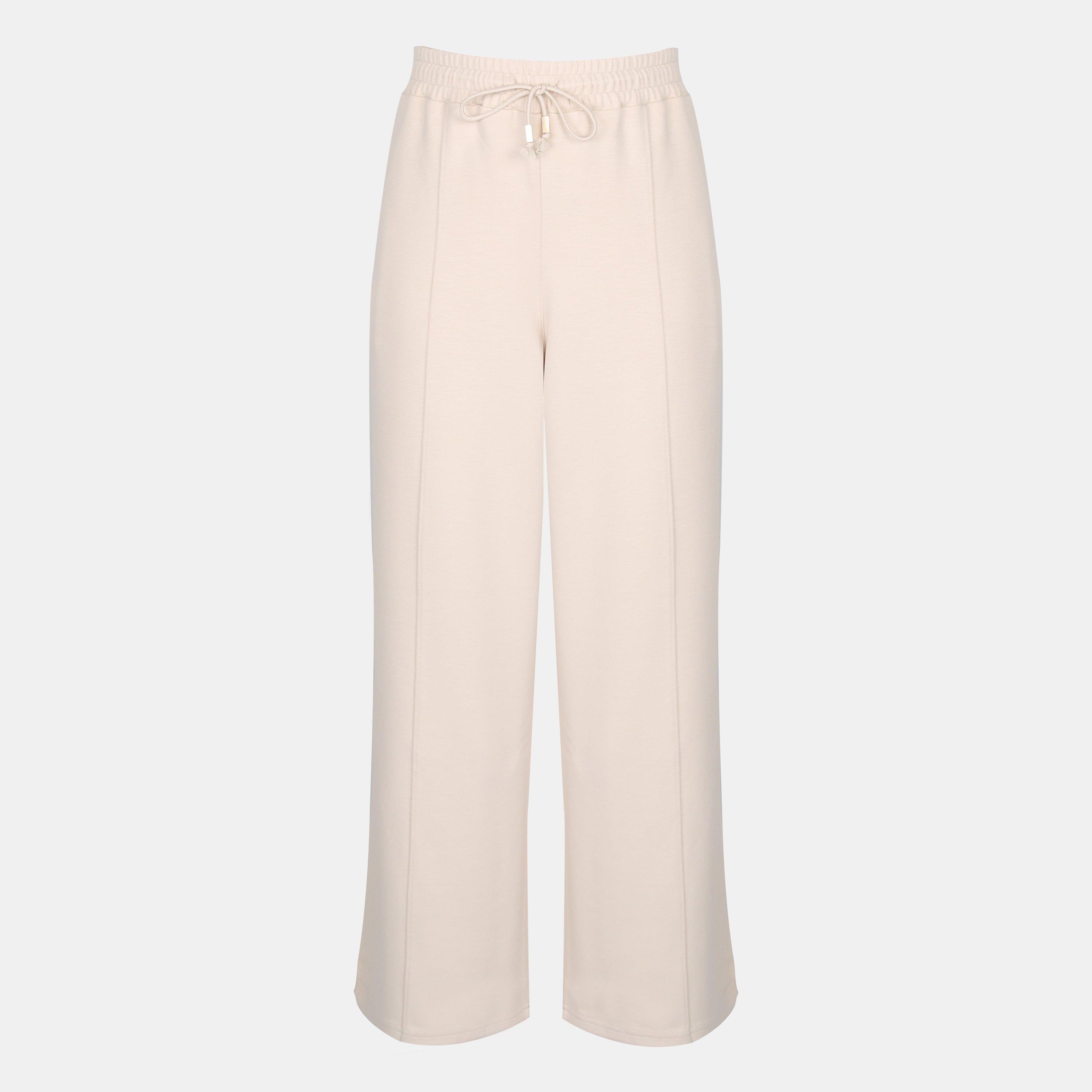 Biba Women's Logo Open Hem Fleece Joggers - Neutral - 12 (M)