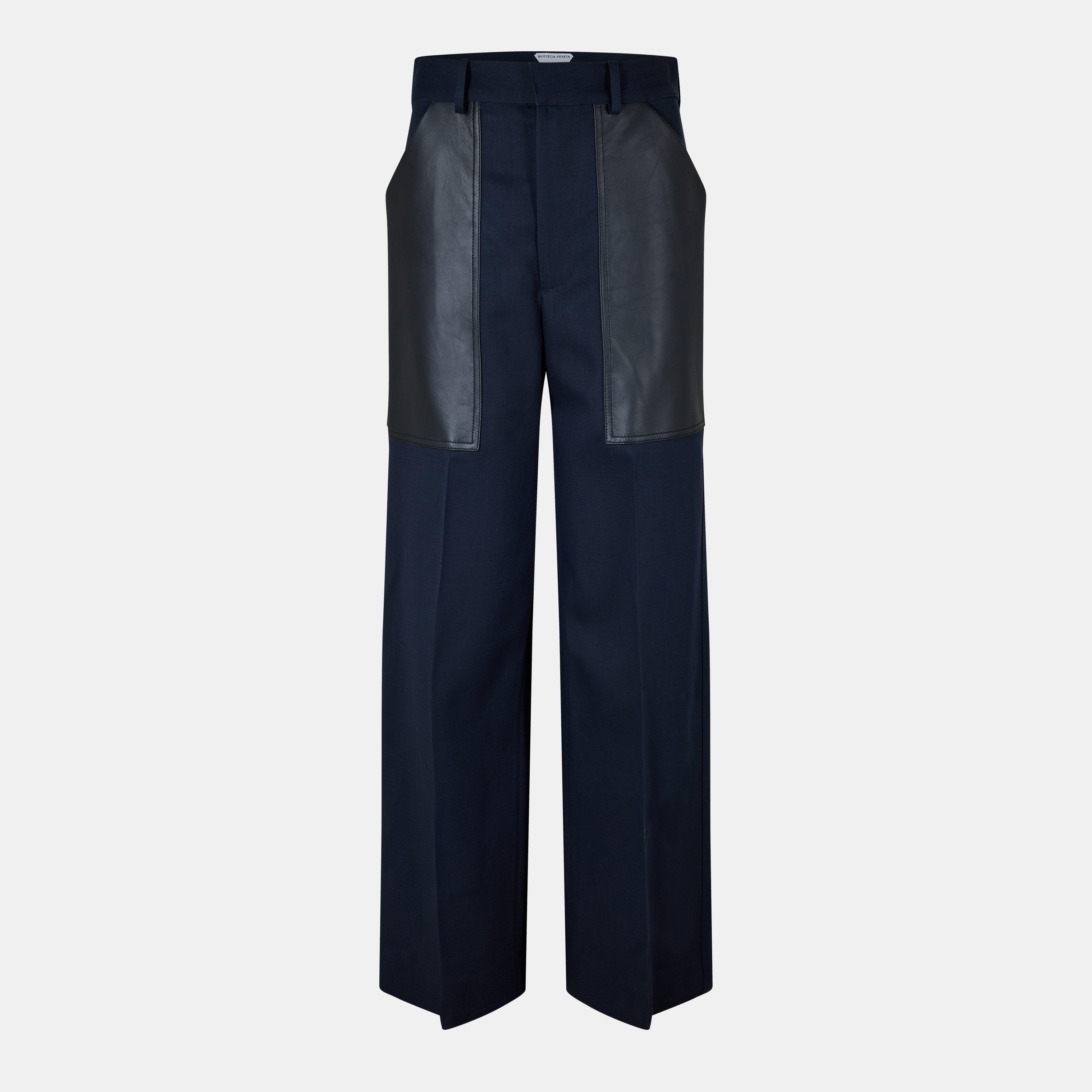 Midnight Blue - Bottega Veneta - Wool And Cotton Trousers - 1