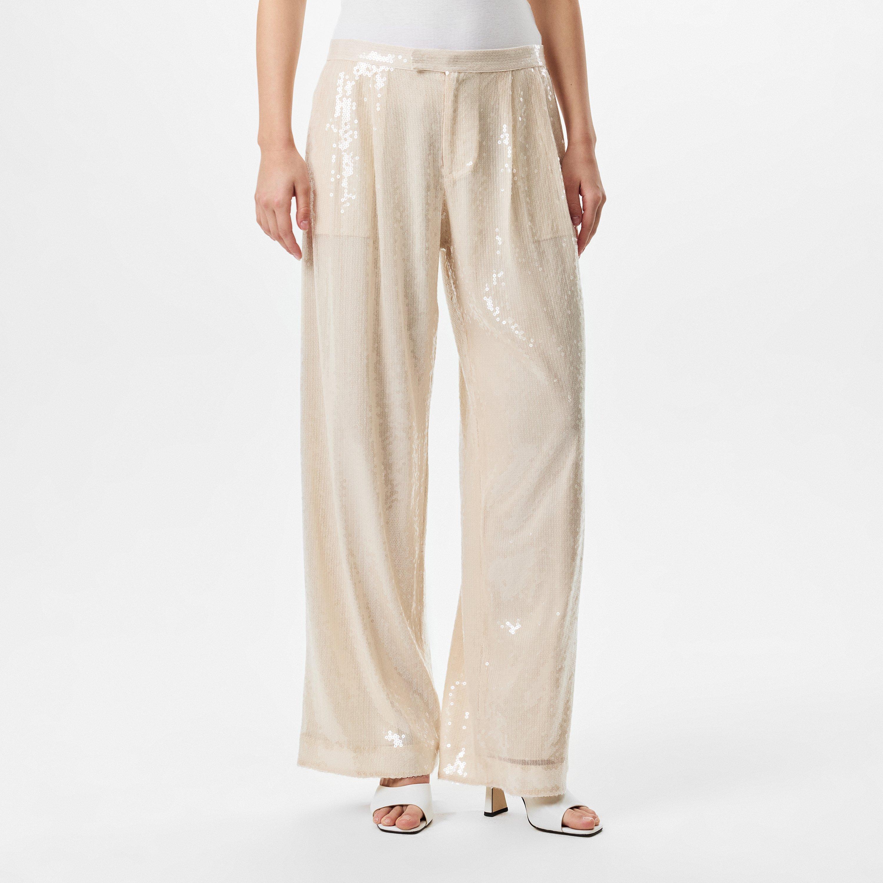 Open Orange - Boss - Women's C Tallets Sequinned Straight Fit Trousers - 3