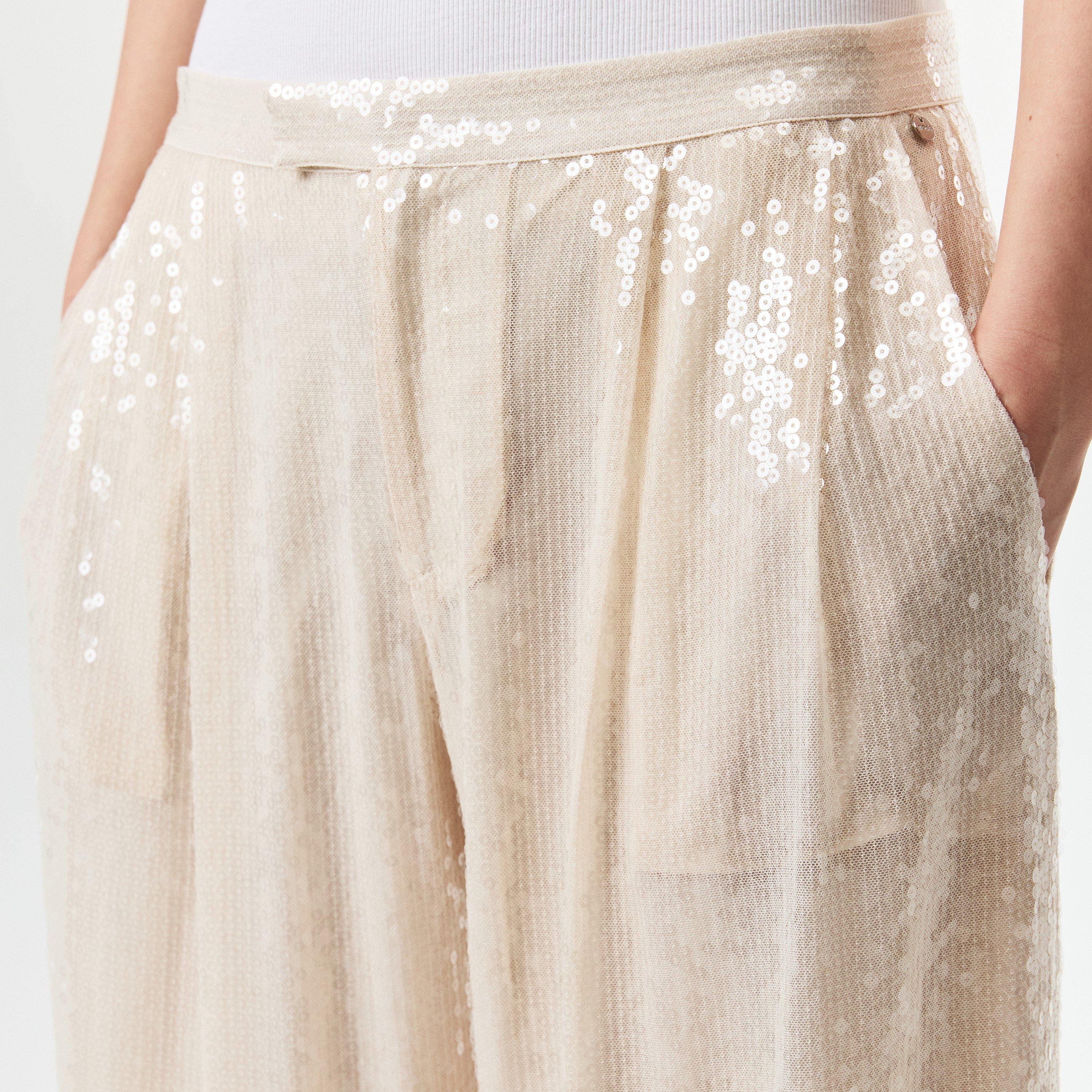 Open Orange - Boss - Women's C Tallets Sequinned Straight Fit Trousers - 5