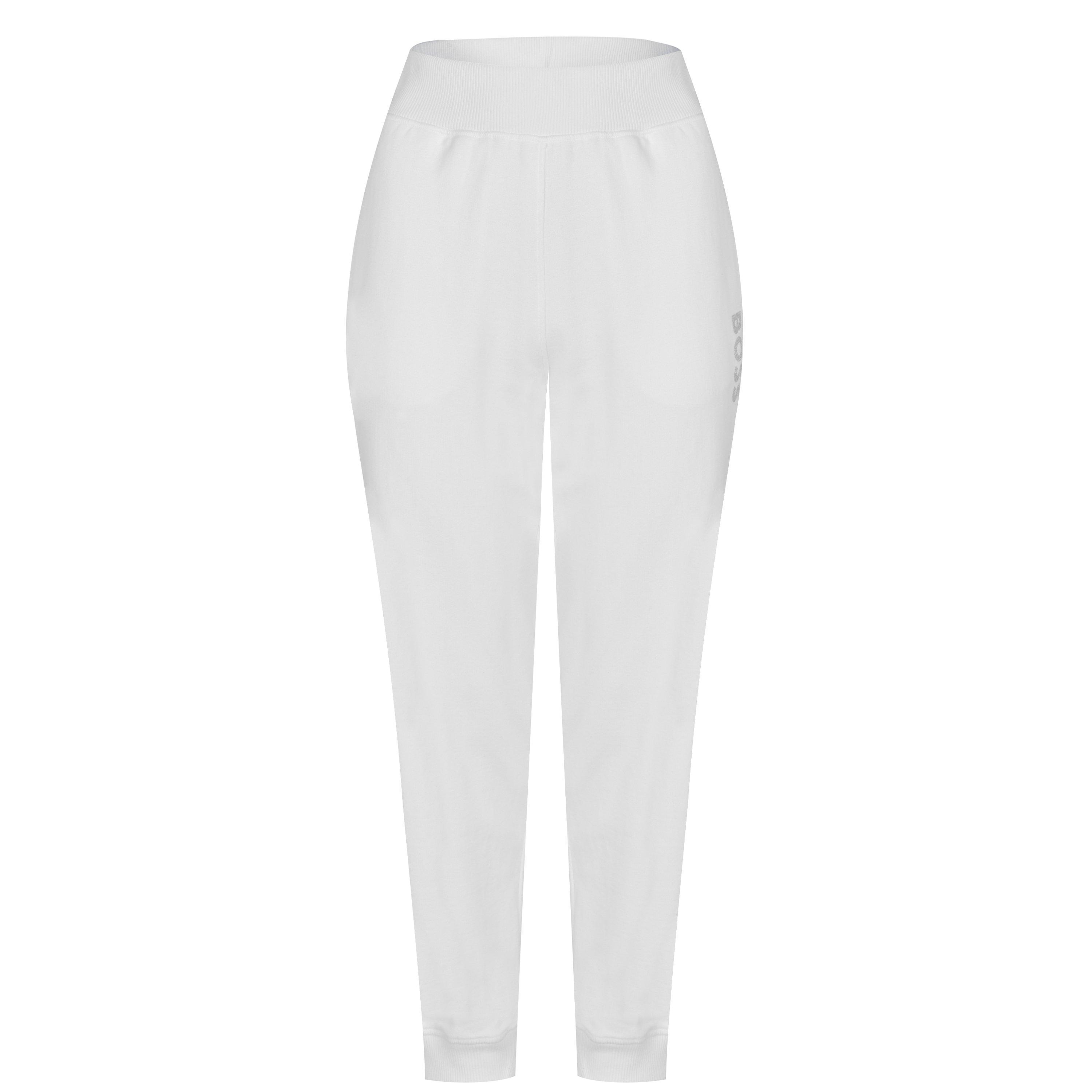 Boss Women's Ejoy Jog Soft Cotton Blend Bottoms - White 100 - 14 (XL)