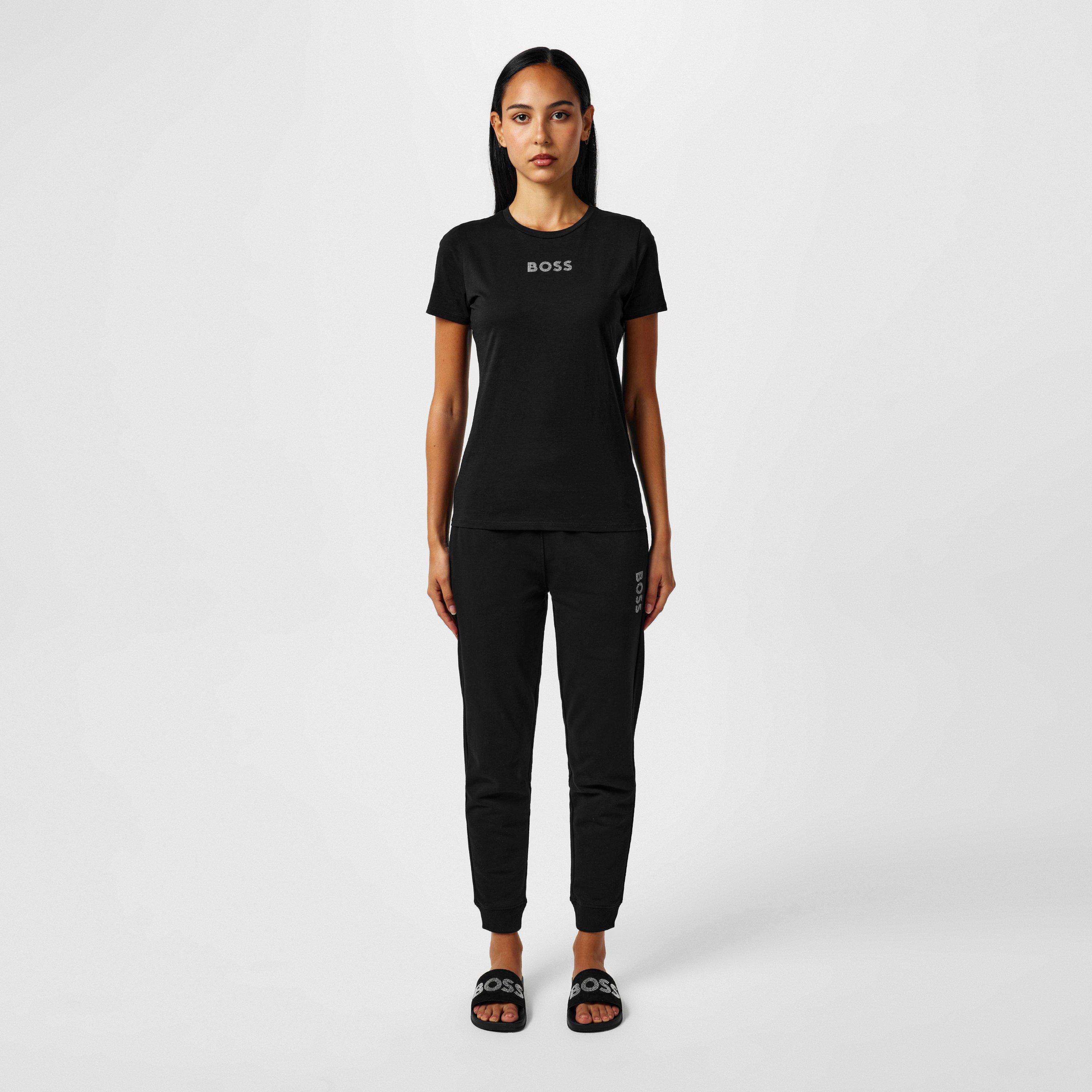 Black 001 - Boss - Women's EJoy Jog Soft Cotton Blend Bottoms - 6